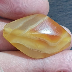 Antique Old Yemeni Eye Agate Middle Eastern Yellow Agate Bead AMD-30
