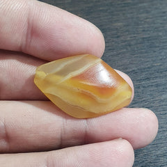 Antique Old Yemeni Eye Agate Middle Eastern Yellow Agate Bead AMD-30
