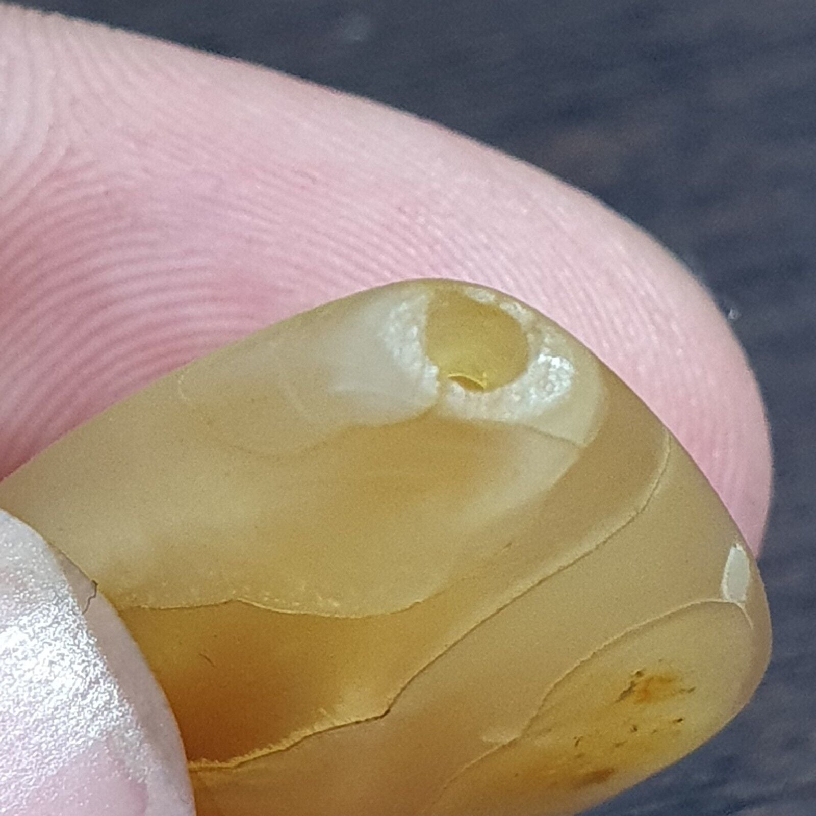 Antique Old Yemeni Eye Agate Middle Eastern Yellow Agate Bead AMD-30