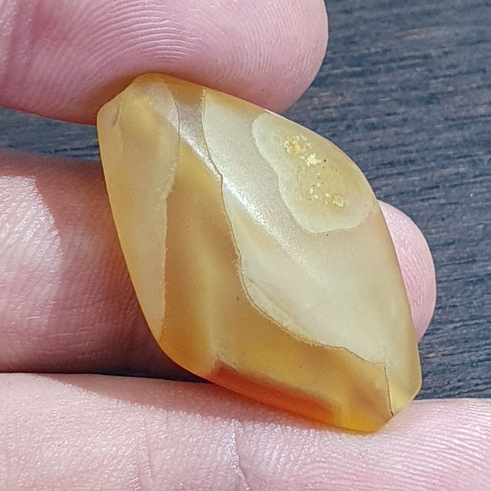 Antique Old Yemeni Eye Agate Middle Eastern Yellow Agate Bead AMD-30