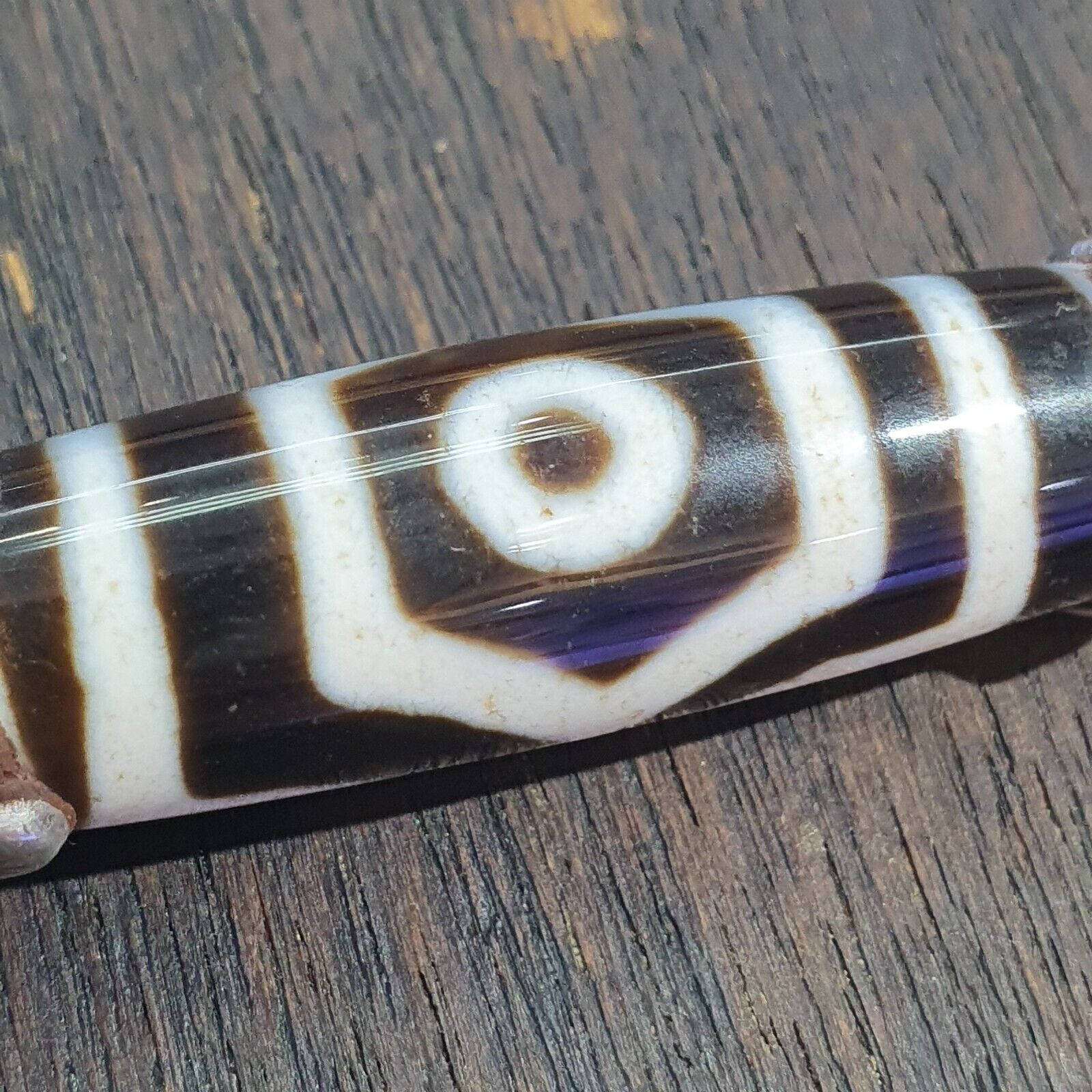 925 Sterling Silver 3 Eyes Tibetan Nepalese dzi bead Agate pendant
