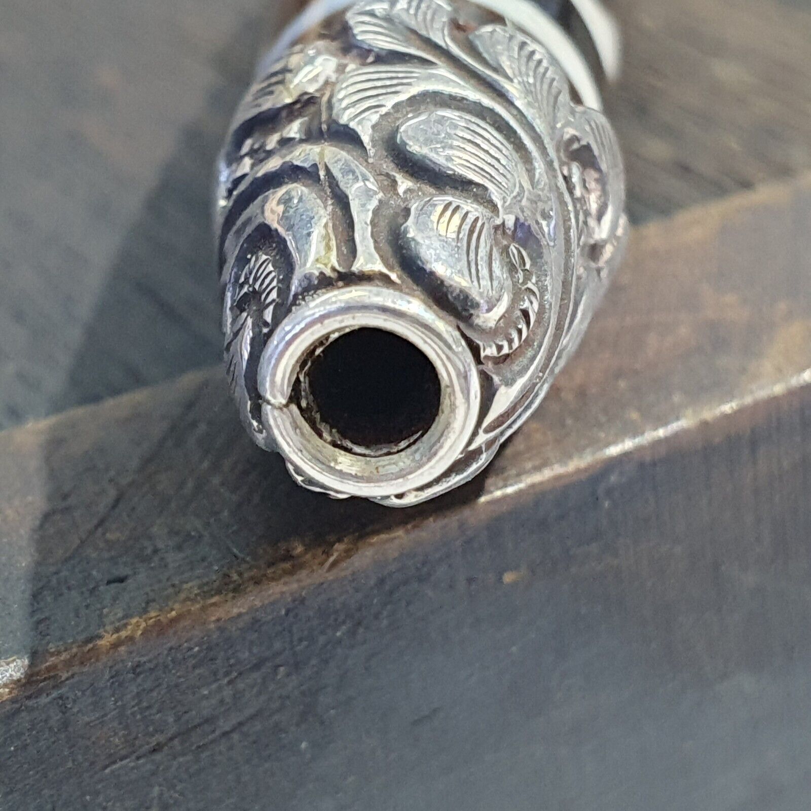 925 Sterling Silver 3 Eyes Tibetan Nepalese dzi bead Agate pendant