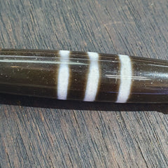 3 Stipes Lines Tibetan Silver Nepalese dzi Agate bead pendant Necklace