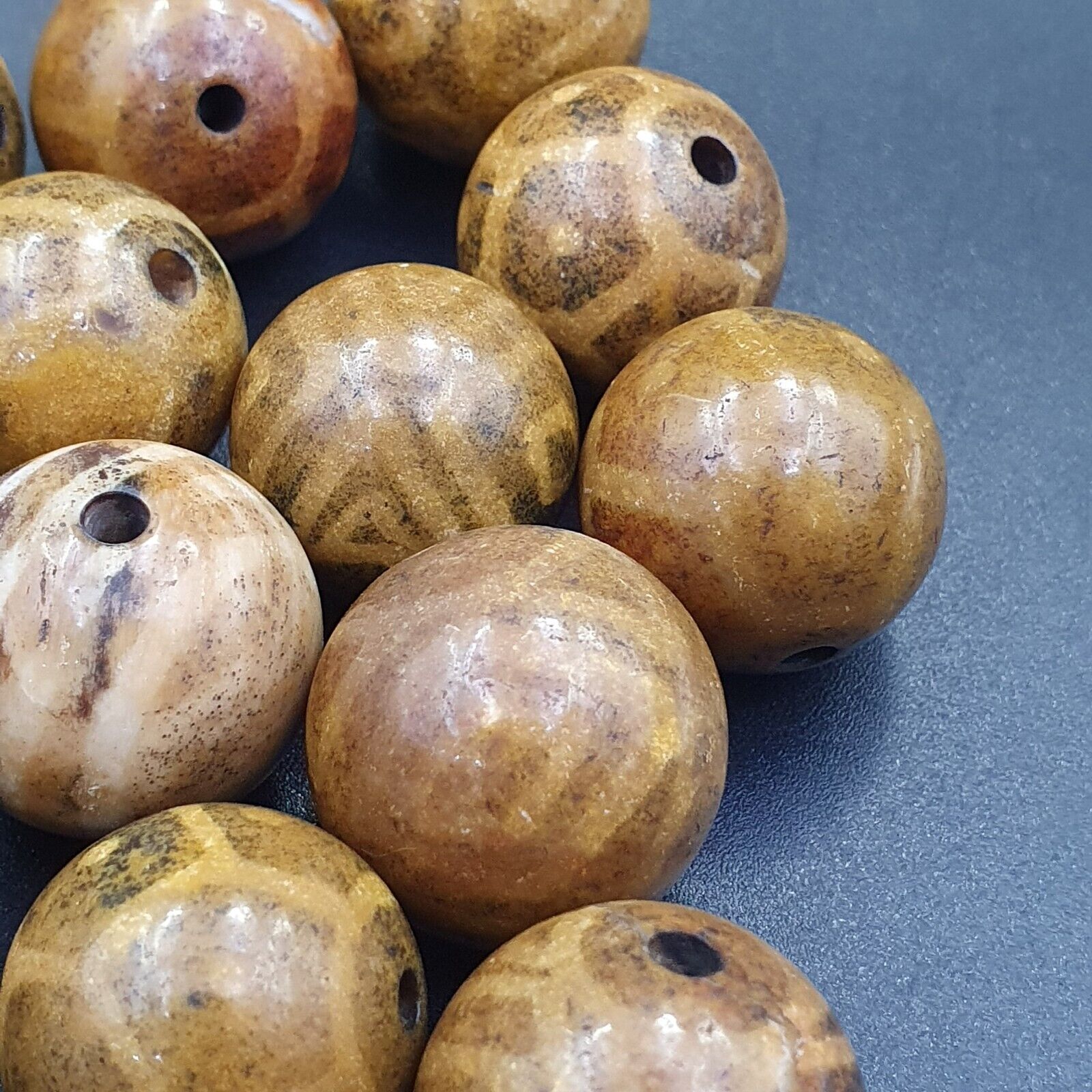 South Asian Burmese Antiques Pumtek Pyu Beads 20mm Lot 20 Beads