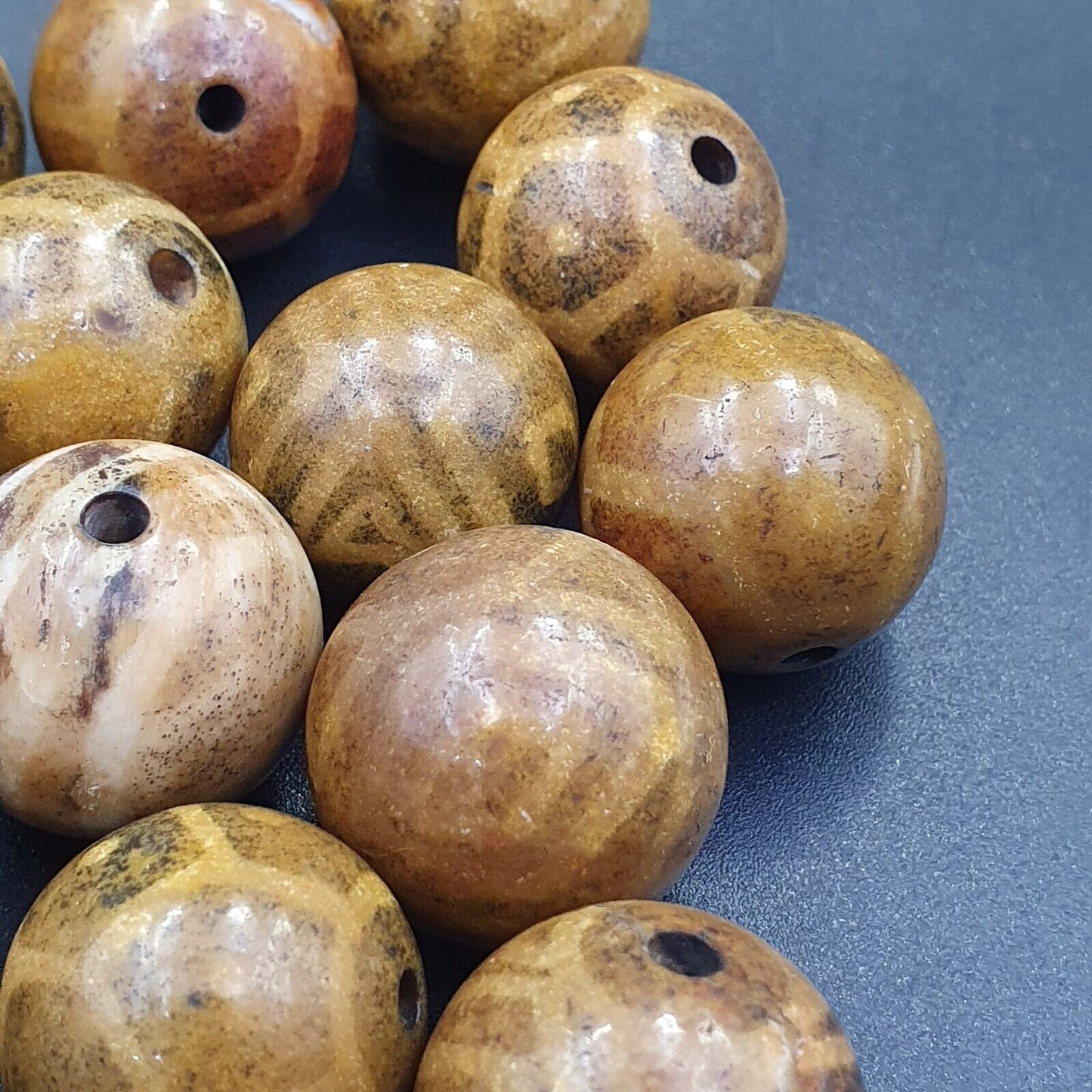 Südasiatische burmesische Antiquitäten Pumtek Pyu Perlen 20mm Lot 20 Perlen