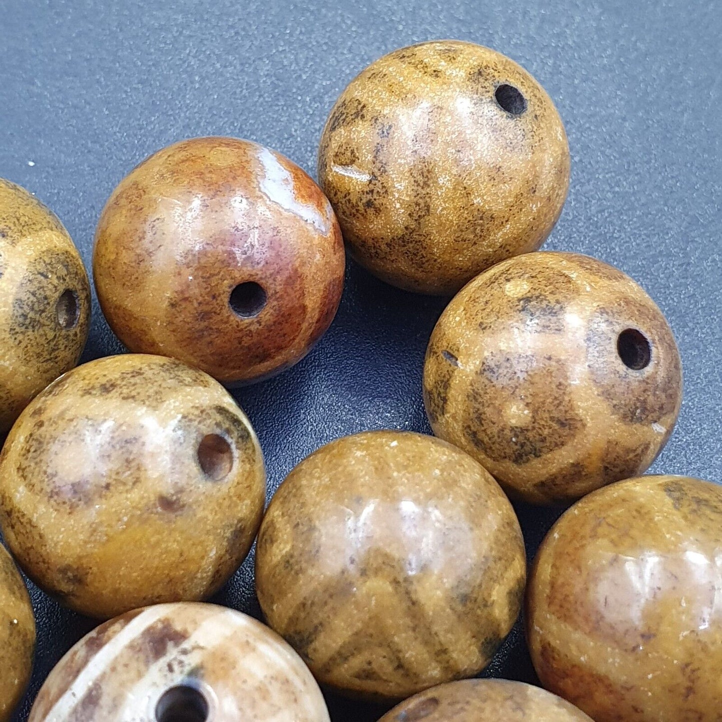 Südasiatische burmesische Antiquitäten Pumtek Pyu Perlen 20mm Lot 20 Perlen