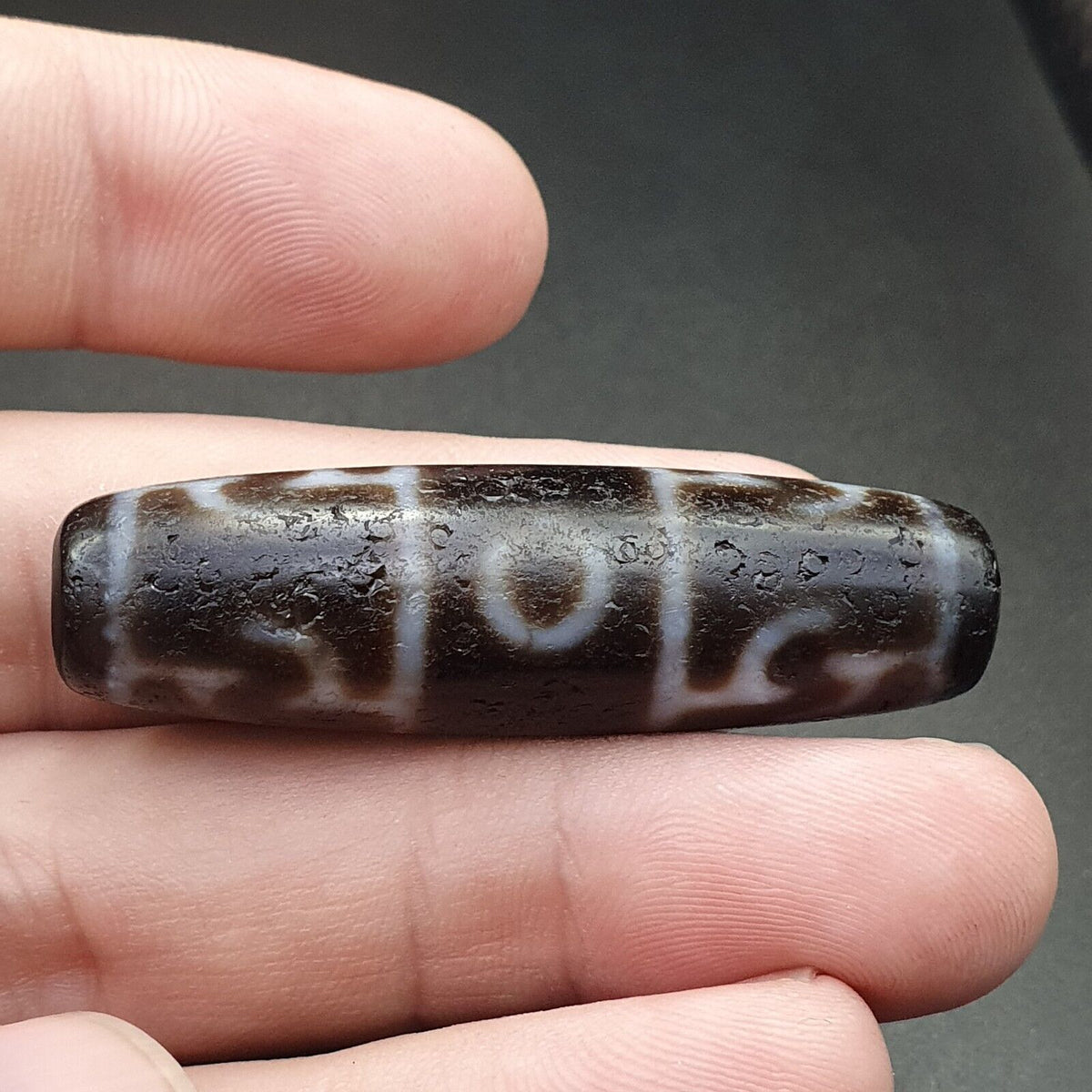 Antique Tibetan Eyes Agate stone Dzi Bead Amulet BD-25-1