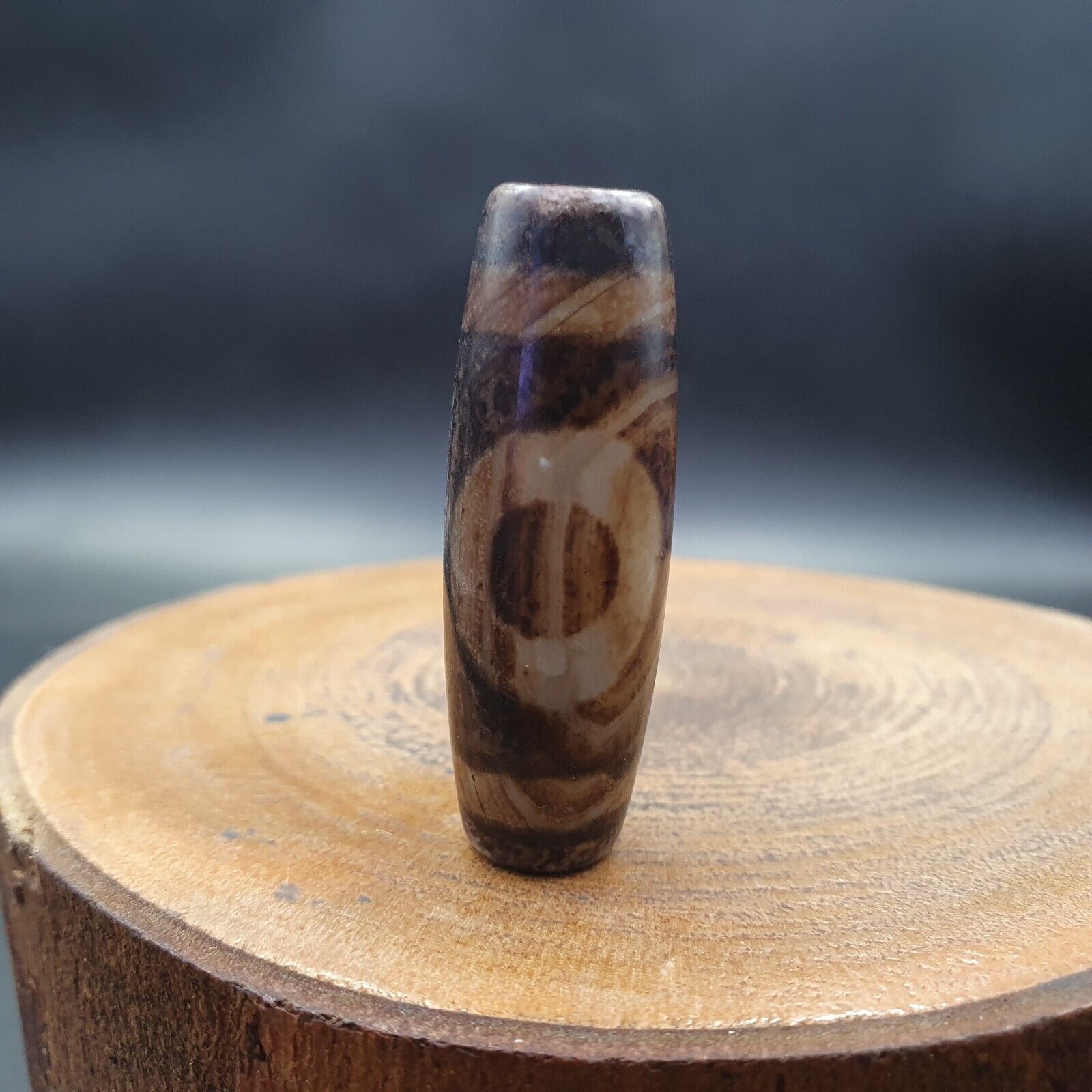 Tibetan Rusted Eyes Agate stone Dzi Bead Amulet BD-25-10