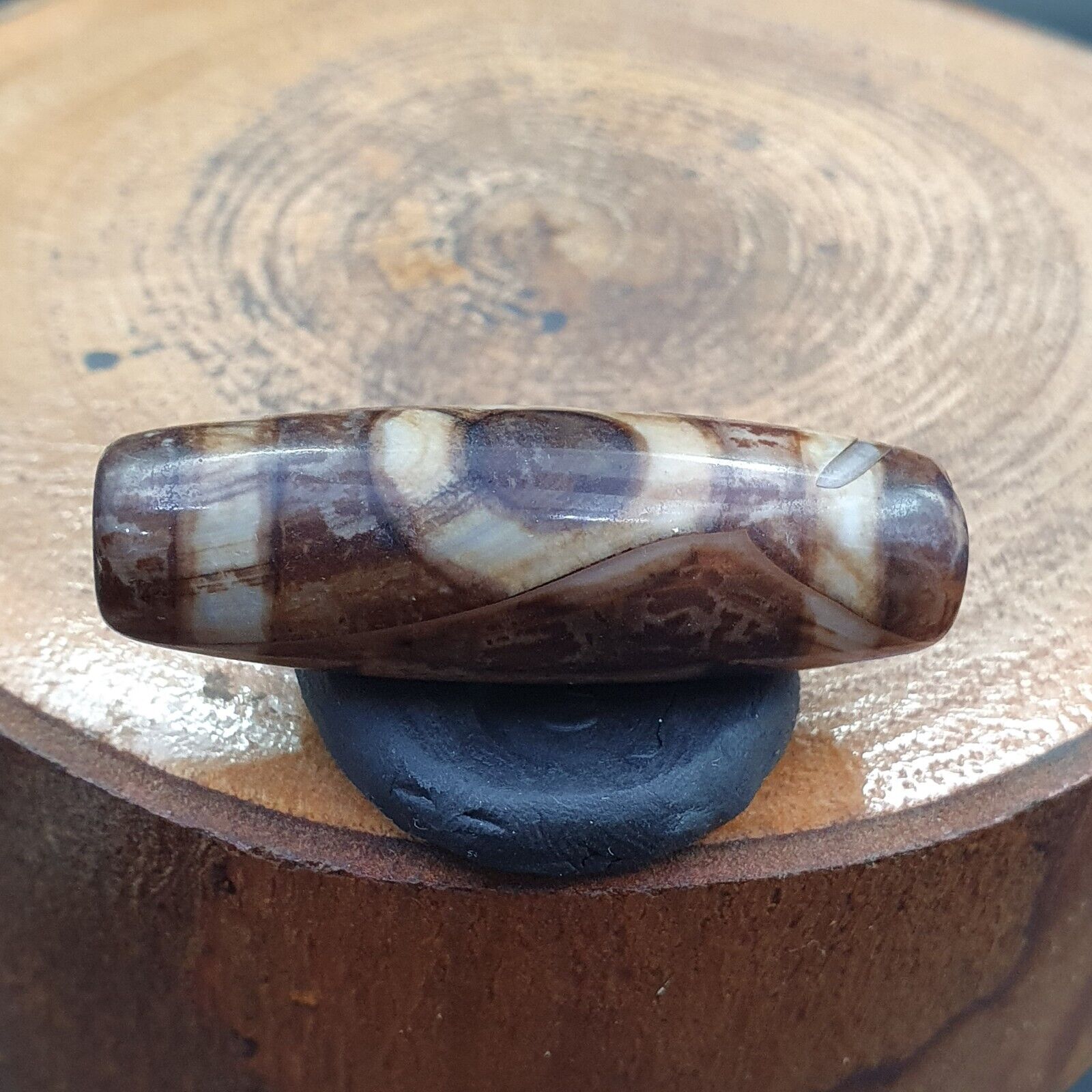 Tibetan Rusted Eyes Agate stone Dzi Bead Amulet BD-25-7
