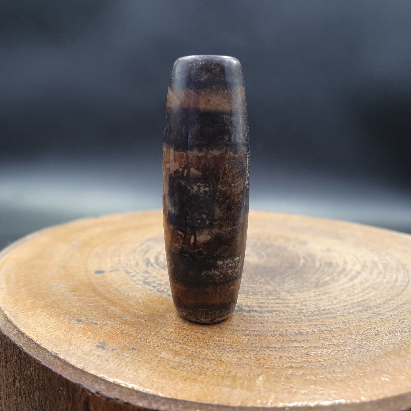 Tibetan Rusted Eyes Agate stone Dzi Bead Amulet BD-25-10