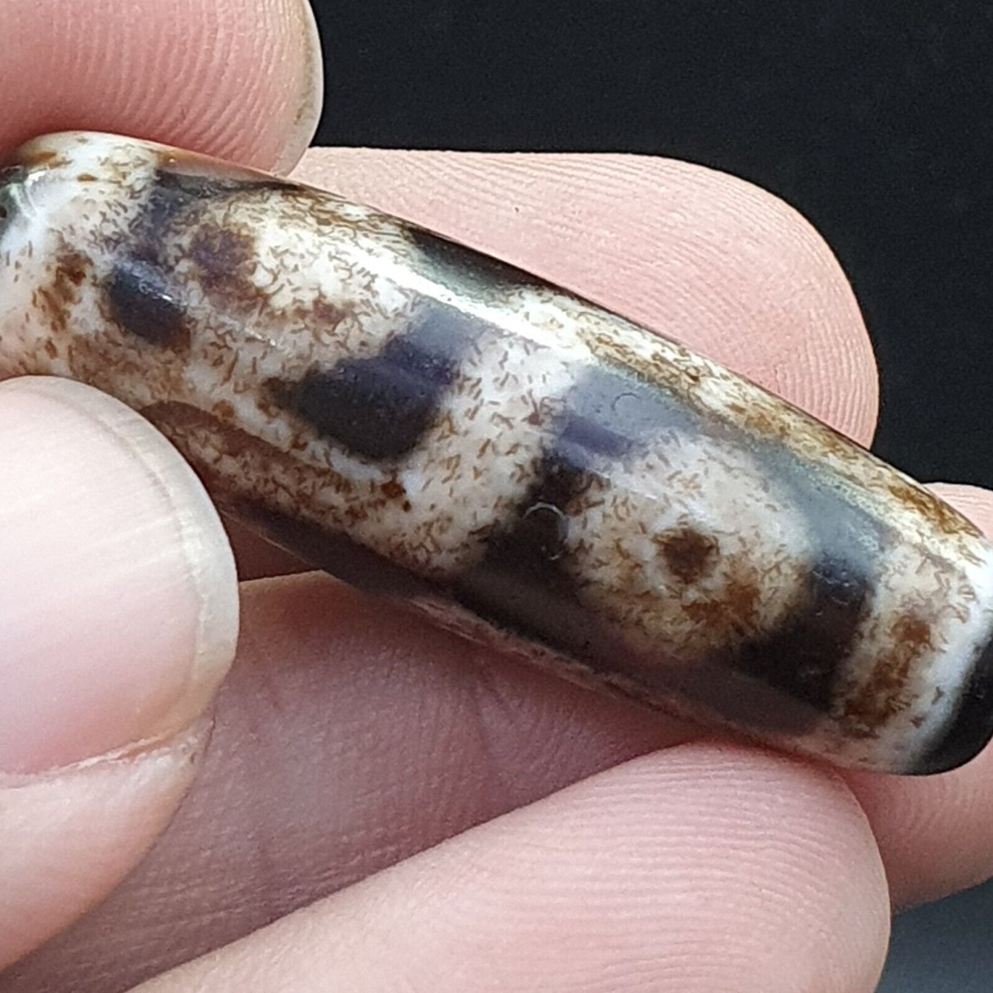 稀有收藏藏式銹眼瑪瑙石天珠護身符 BD-25-3 