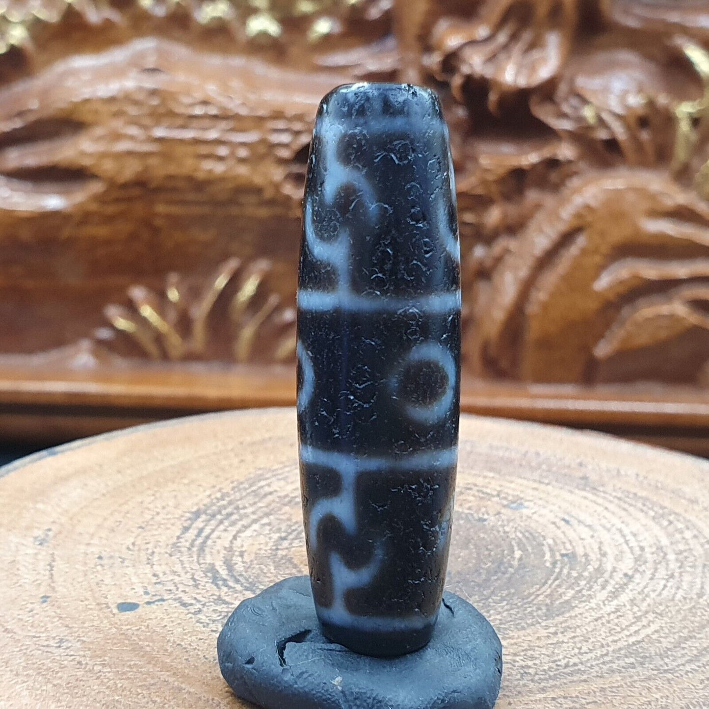 Antikes tibetisches Augen-Achatstein-Dzi-Perlen-Amulett BD-25-1 