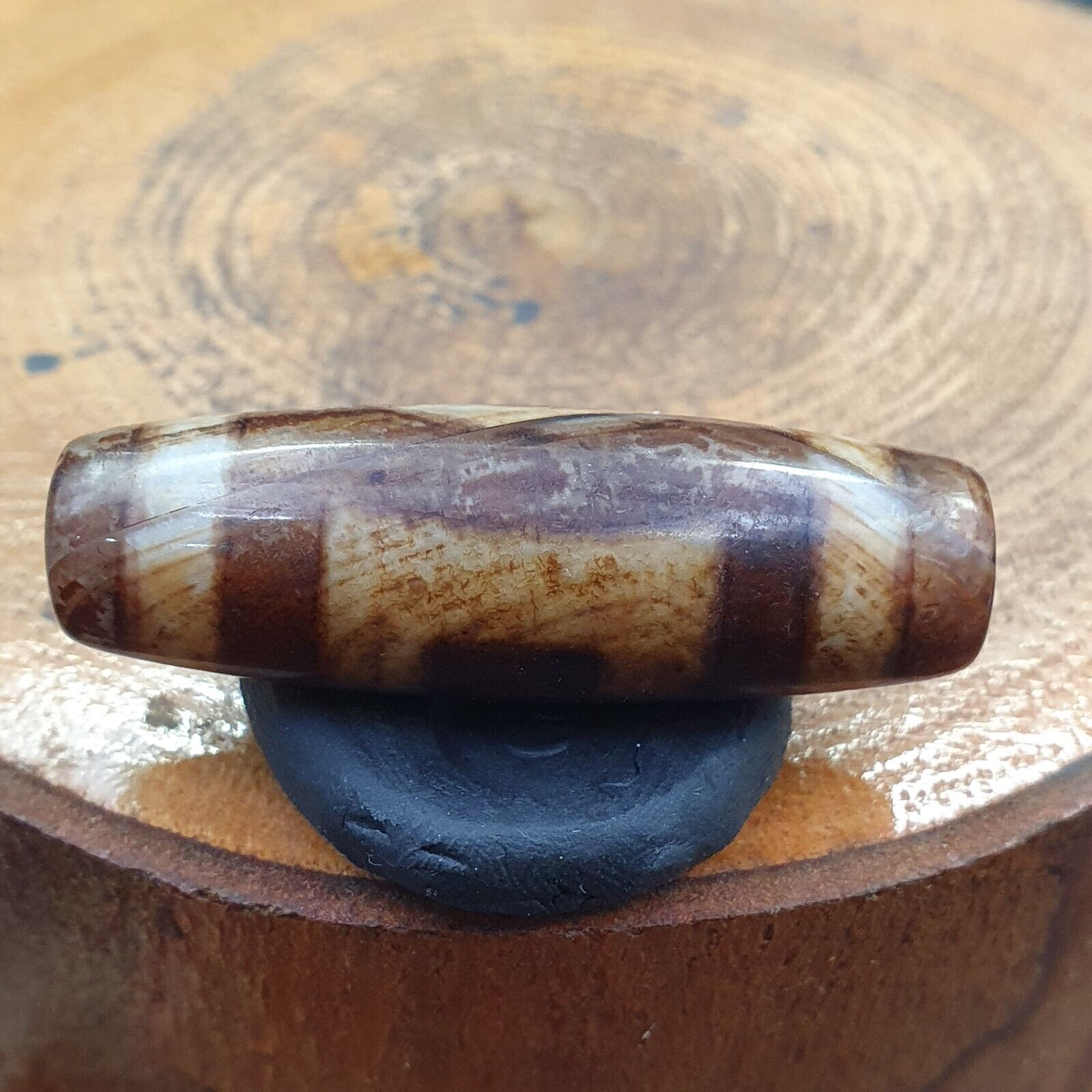 Tibetan Rusted Eyes Agate stone Dzi Bead Amulet BD-25-7
