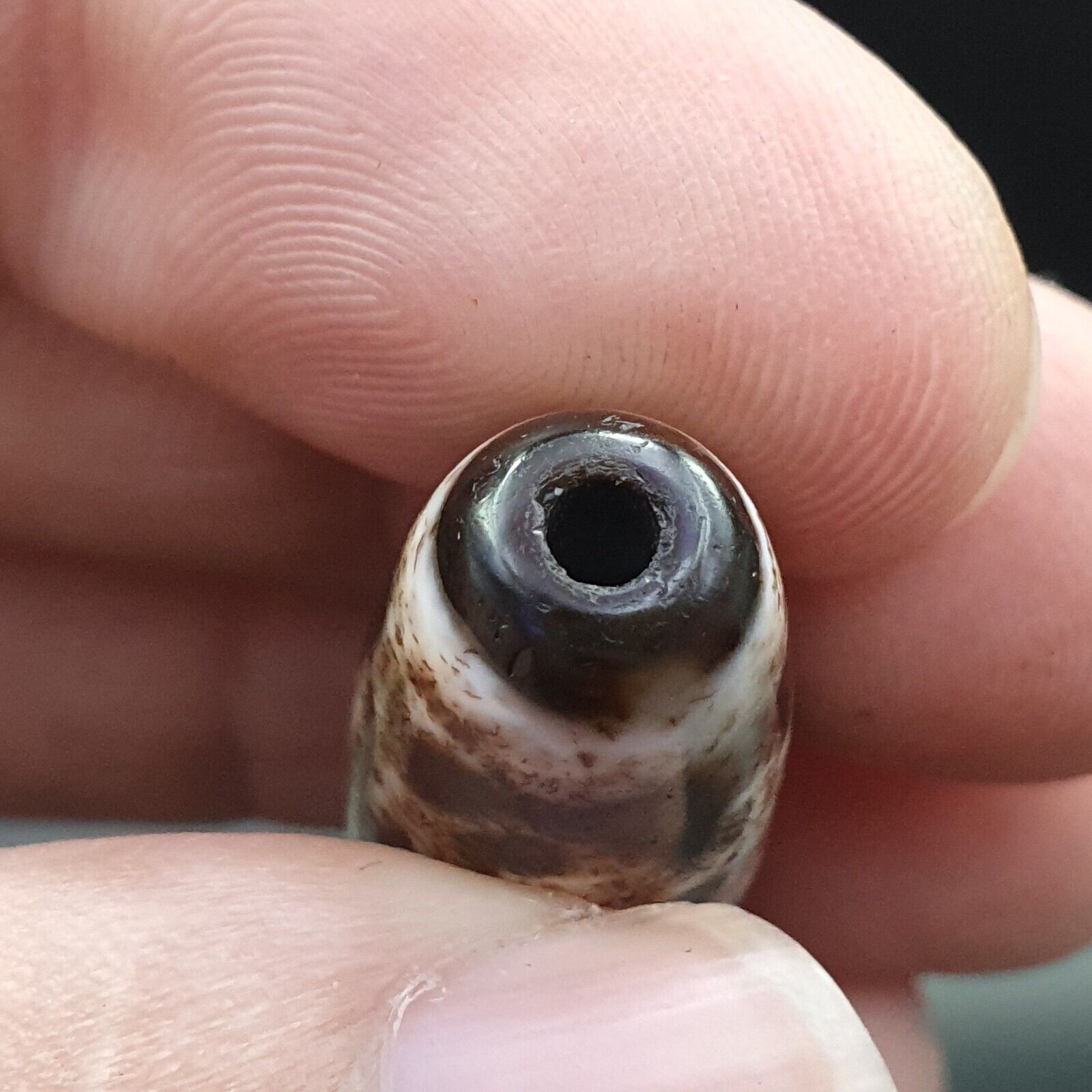 Rare Collectible Tibetan Rusted Eyes Agate stone Dzi Bead Amulet BD-25-3