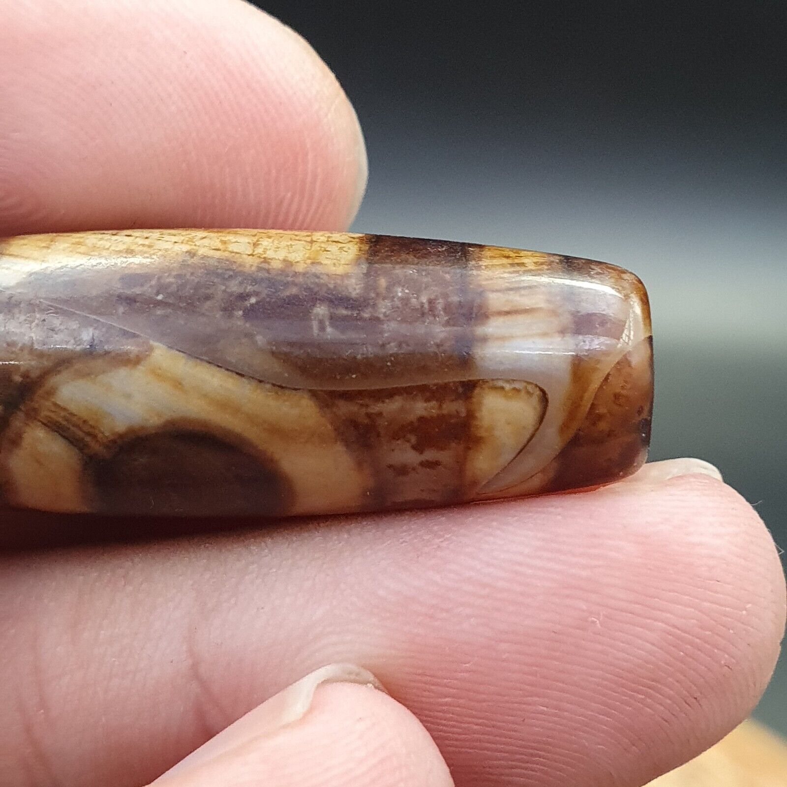 Tibetan Rusted Eyes Agate stone Dzi Bead Amulet BD-25-7