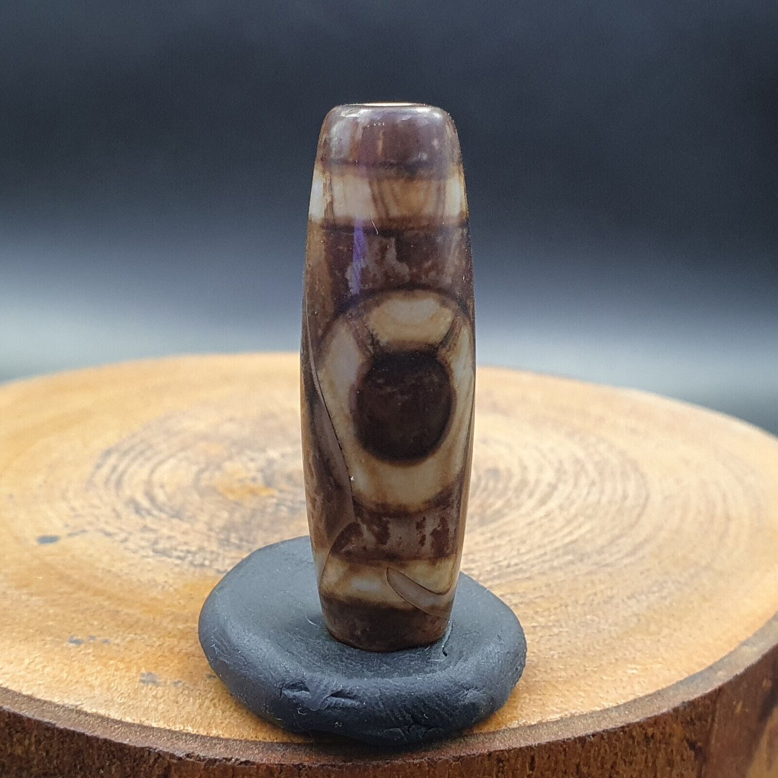 Tibetan Rusted Eyes Agate stone Dzi Bead Amulet BD-25-7