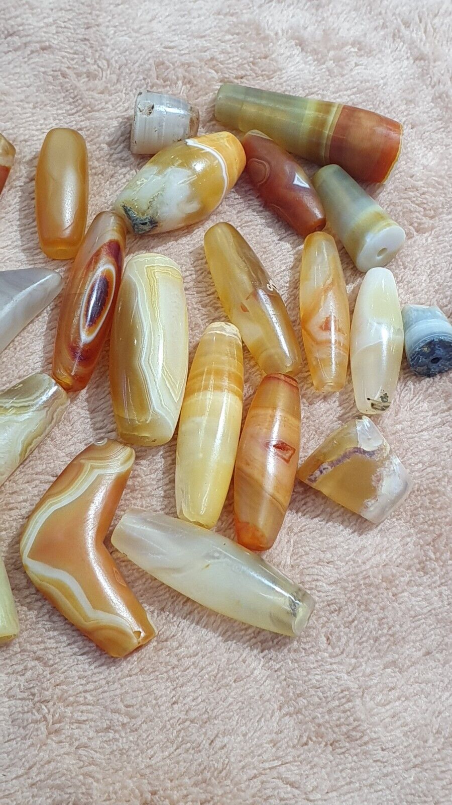 Very rare Antique Khorasan Persian Antique agate Beads Lot 20 Pcs Amulet