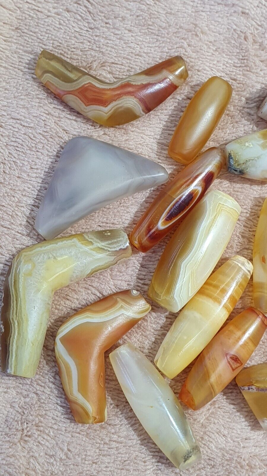 Very rare Antique Khorasan Persian Antique agate Beads Lot 20 Pcs Amulet