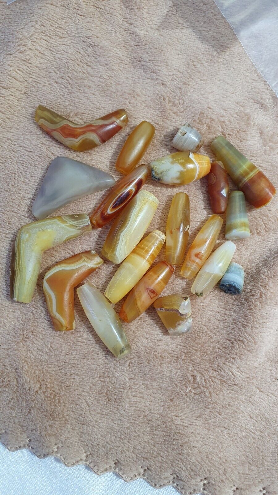 Very rare Antique Khorasan Persian Antique agate Beads Lot 20 Pcs Amulet