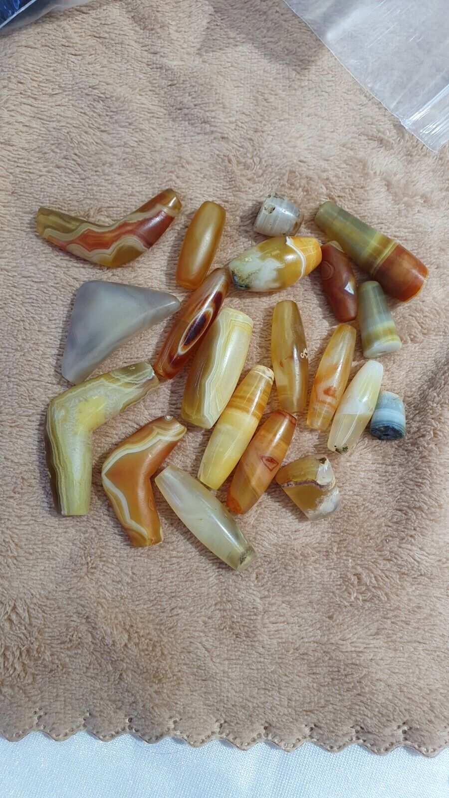 Very rare Antique Khorasan Persian Antique agate Beads Lot 20 Pcs Amulet