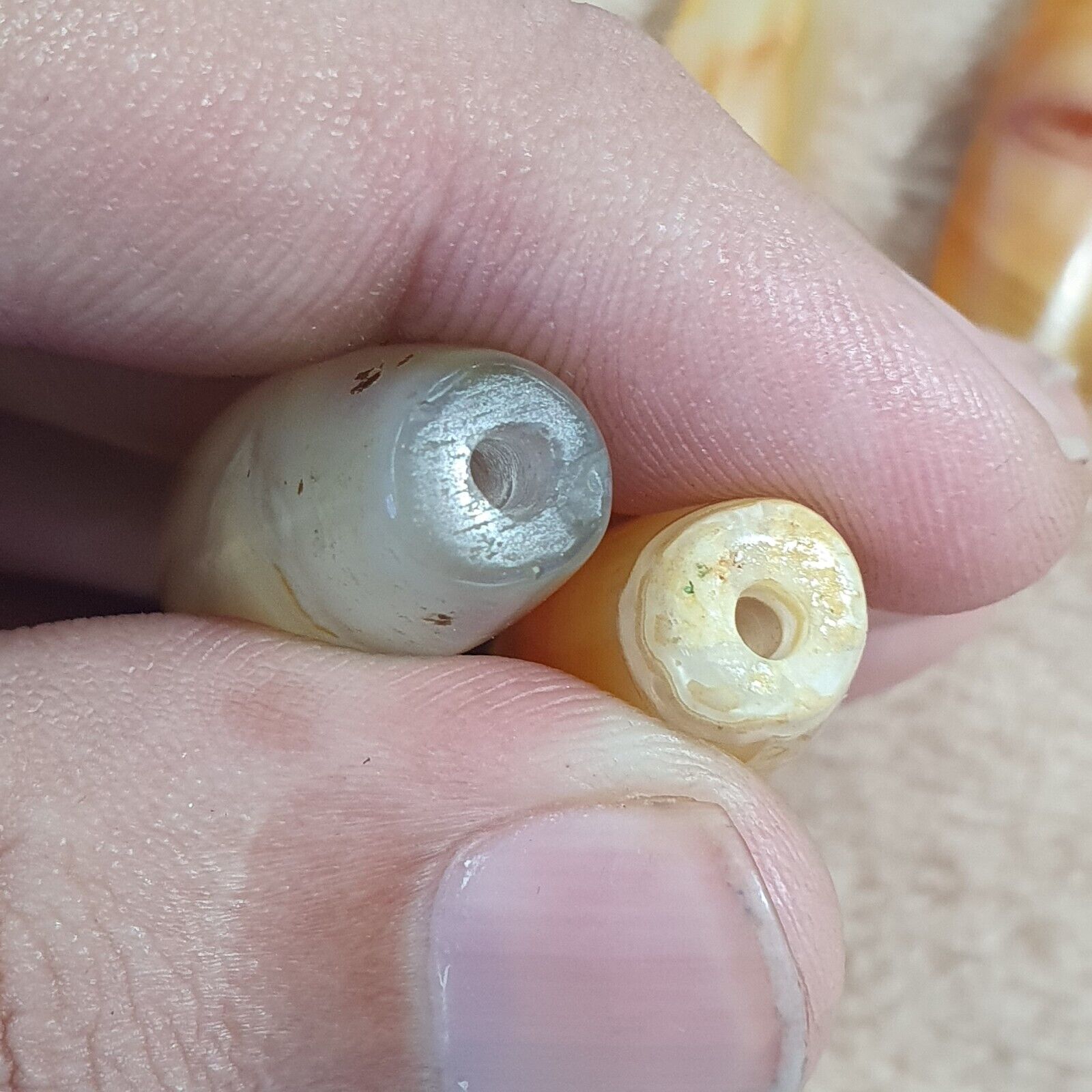 Very rare Antique Khorasan Persian Antique agate Beads Lot 20 Pcs Amulet