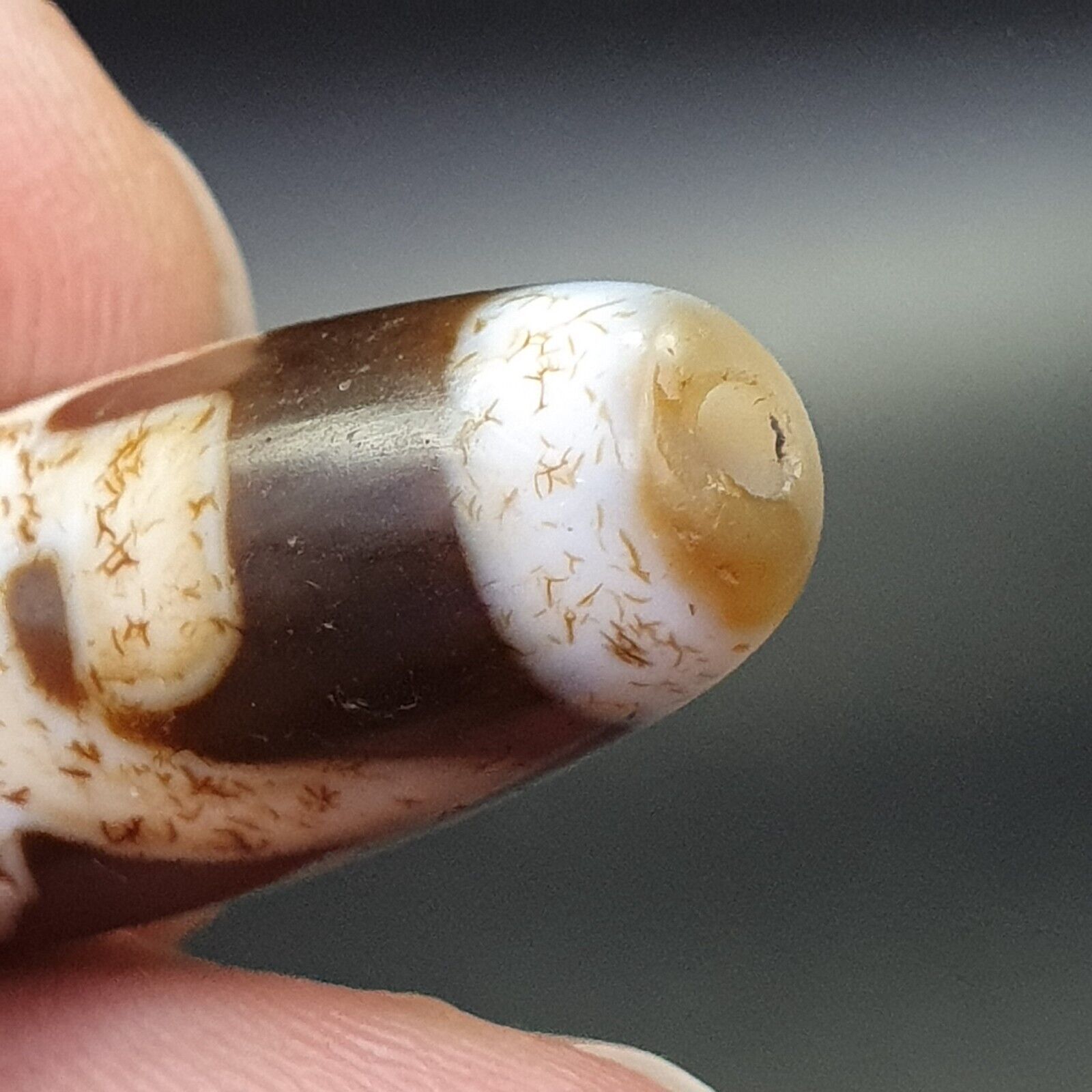 Old Tibetan Eyes Agate stone Dzi Bead Amulet BD-25-5