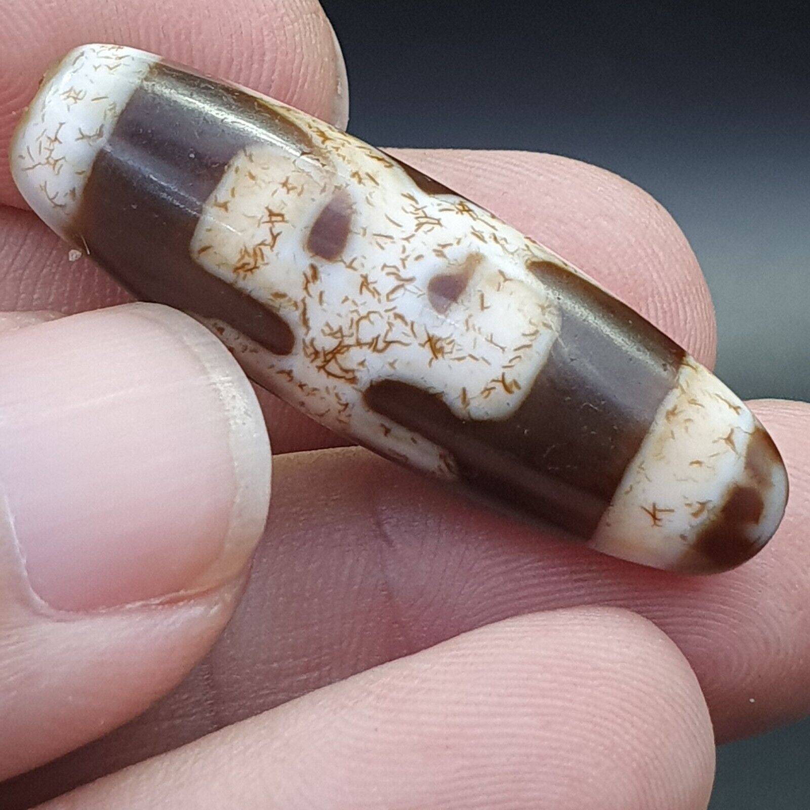 Old Tibetan Eyes Agate stone Dzi Bead Amulet BD-25-5