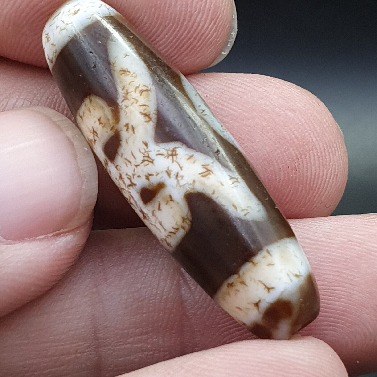 Old Tibetan Eyes Agate stone Dzi Bead Amulet BD-25-5