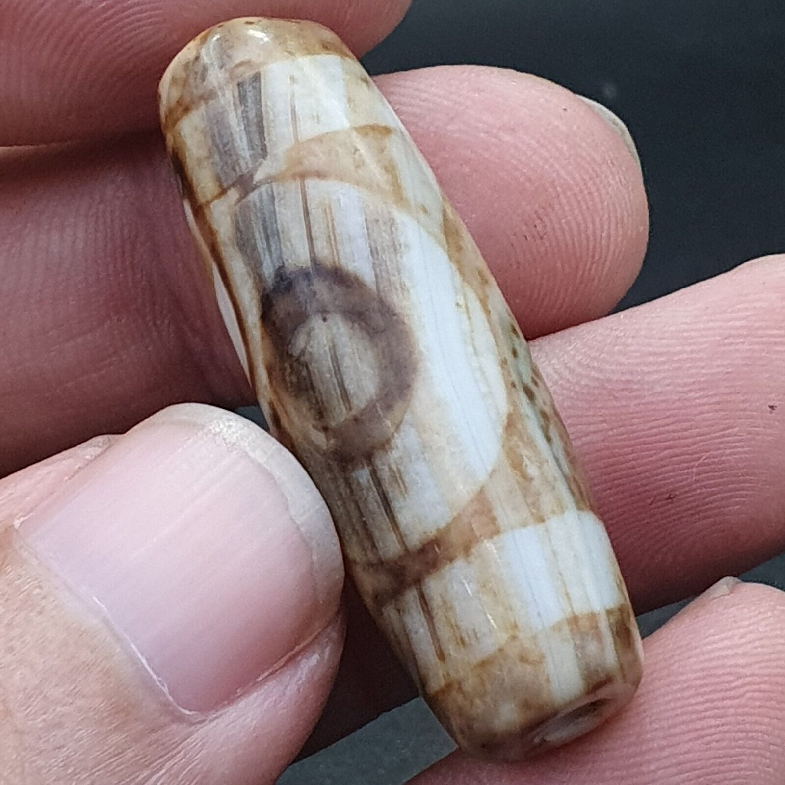 Tibetan Rusted Eyes Agate stone Dzi Bead Amulet BD-25-7