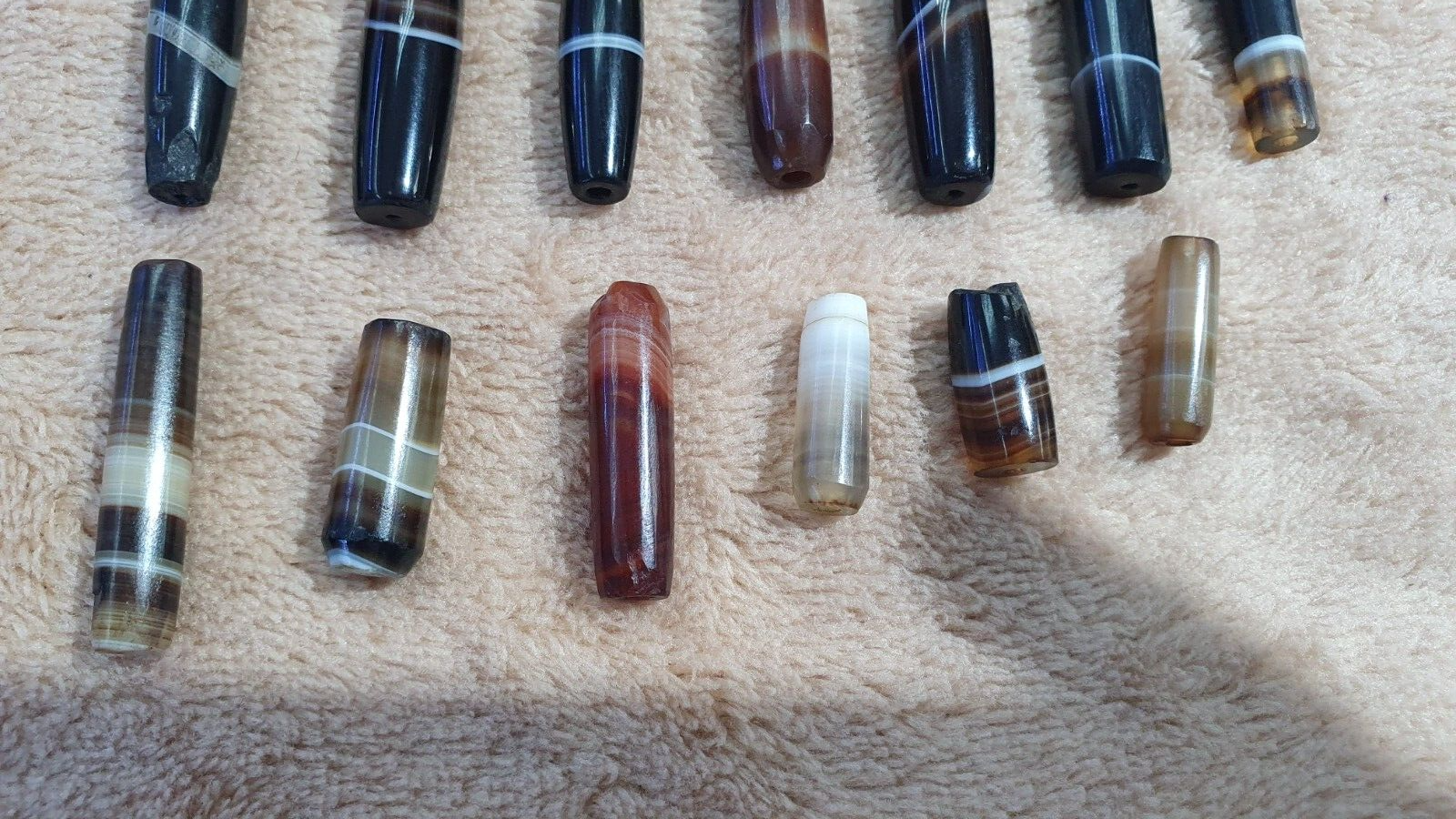 Antique Yemeni Agate African trade Agate Beads Lot 34 Pcs