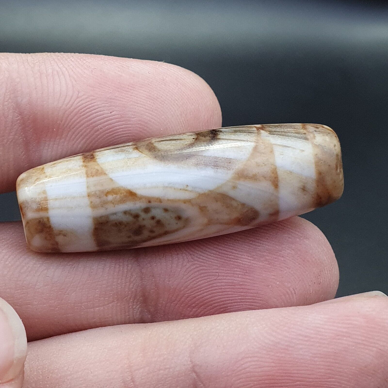 Tibetan Rusted Eyes Agate stone Dzi Bead Amulet BD-25-7