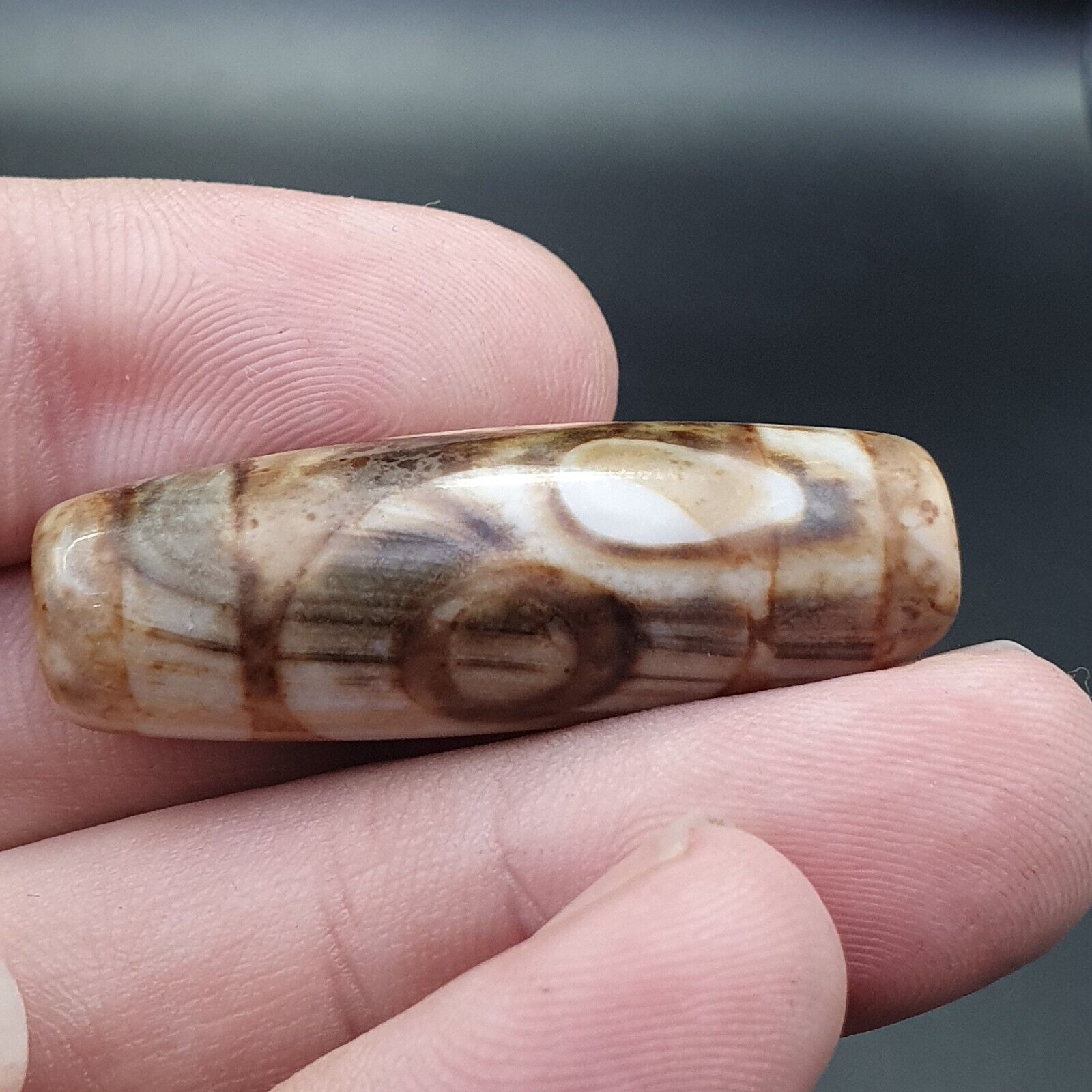 Tibetan Rusted Eyes Agate stone Dzi Bead Amulet BD-25-7