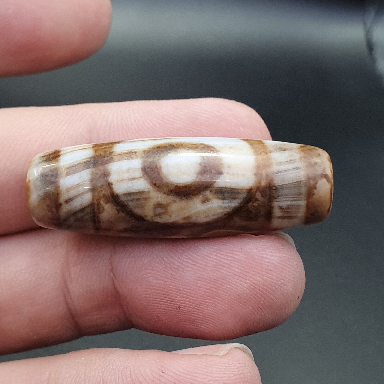 Tibetan Rusted Eyes Agate stone Dzi Bead Amulet BD-25-7