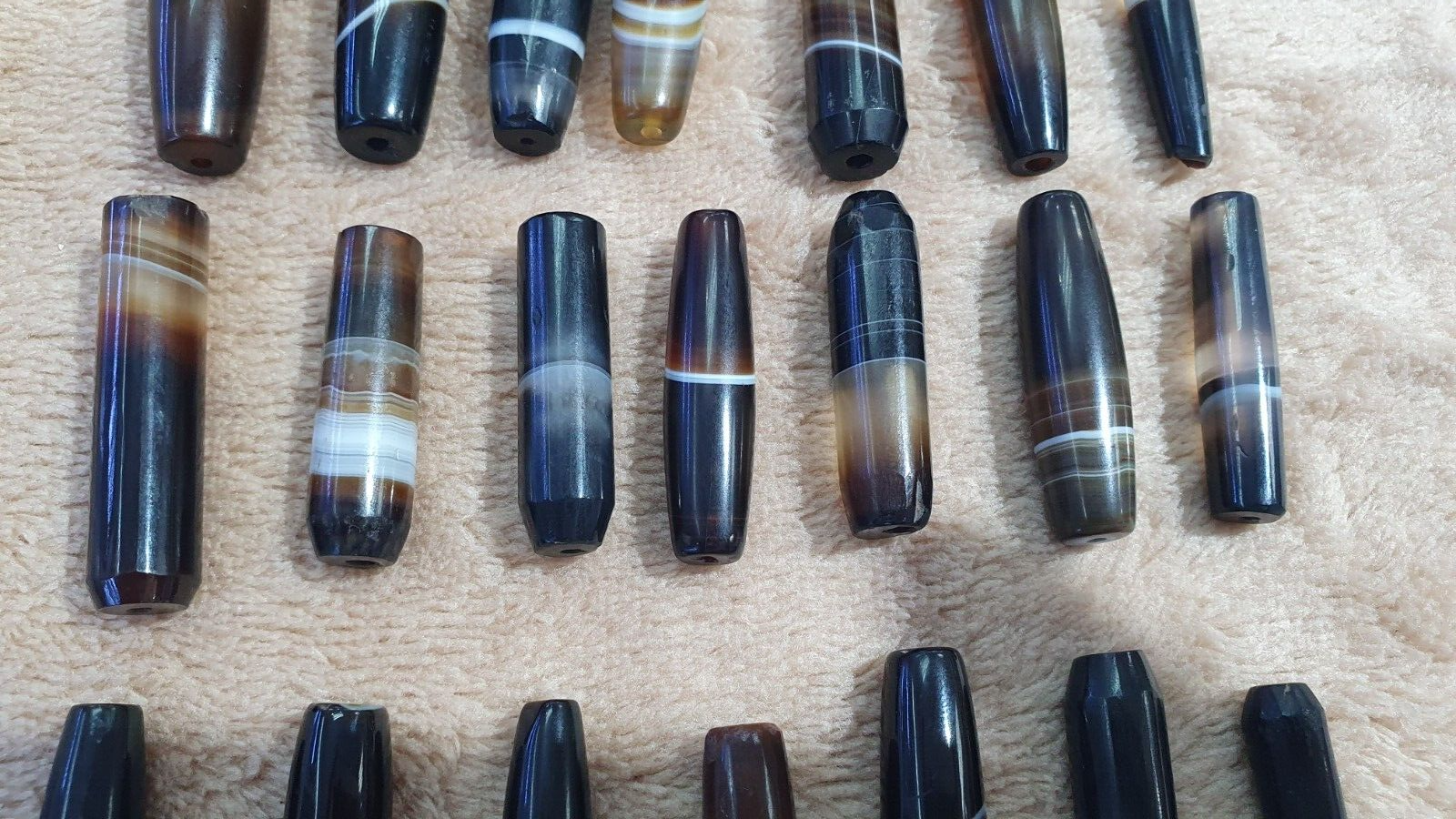 Antique Yemeni Agate African trade Agate Beads Lot 34 Pcs