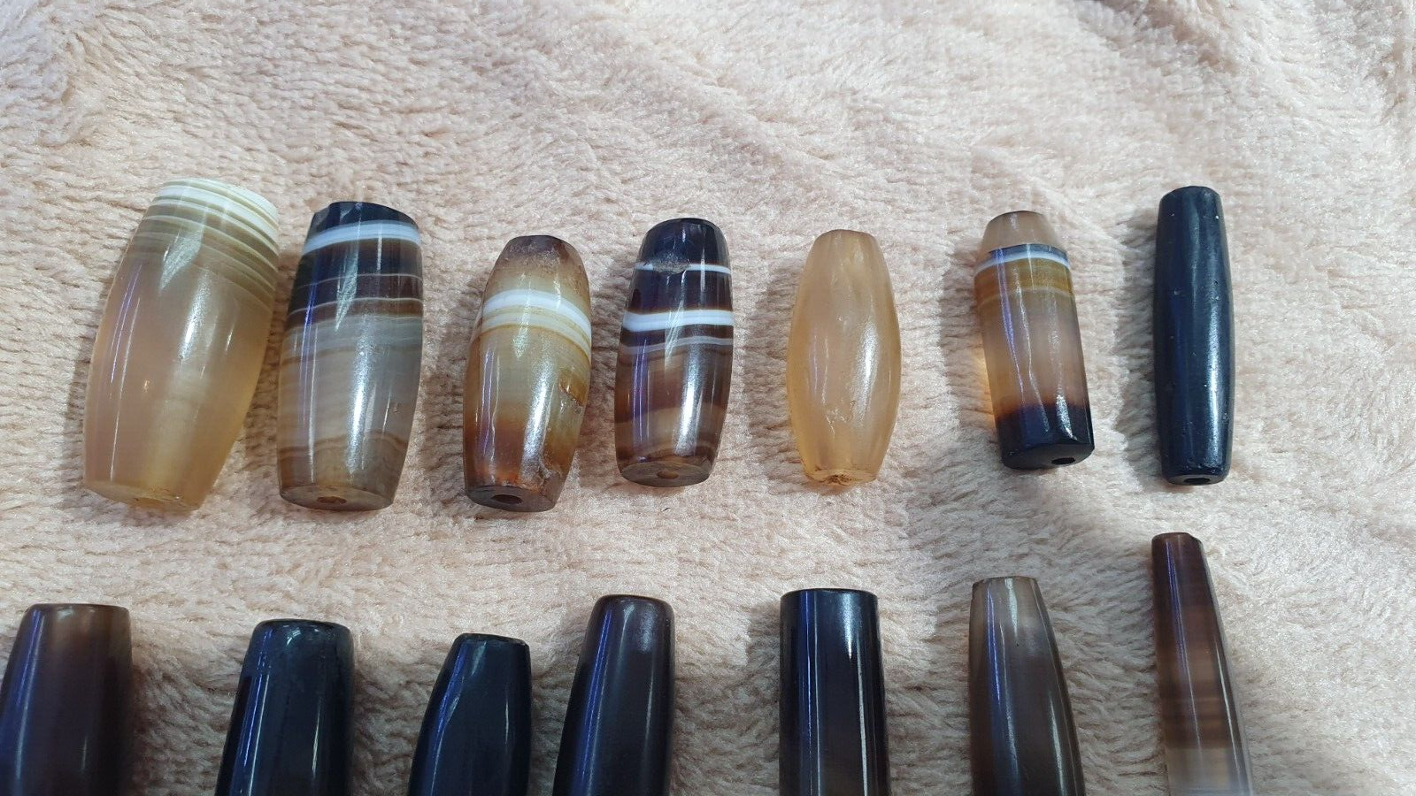 Antique Yemeni Agate African trade Agate Beads Lot 34 Pcs