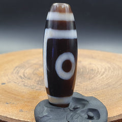 Rare Collectible Tibetan Rusted Eyes Agate stone Dzi Bead Amulet BD-25-4