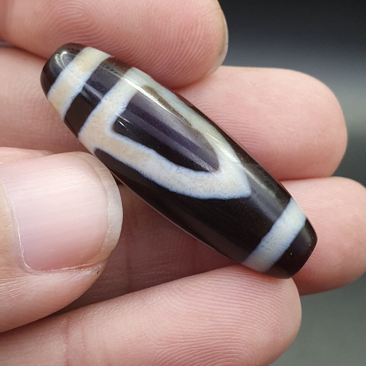 稀有收藏藏式銹眼瑪瑙石天珠護身符 BD-25-4 
