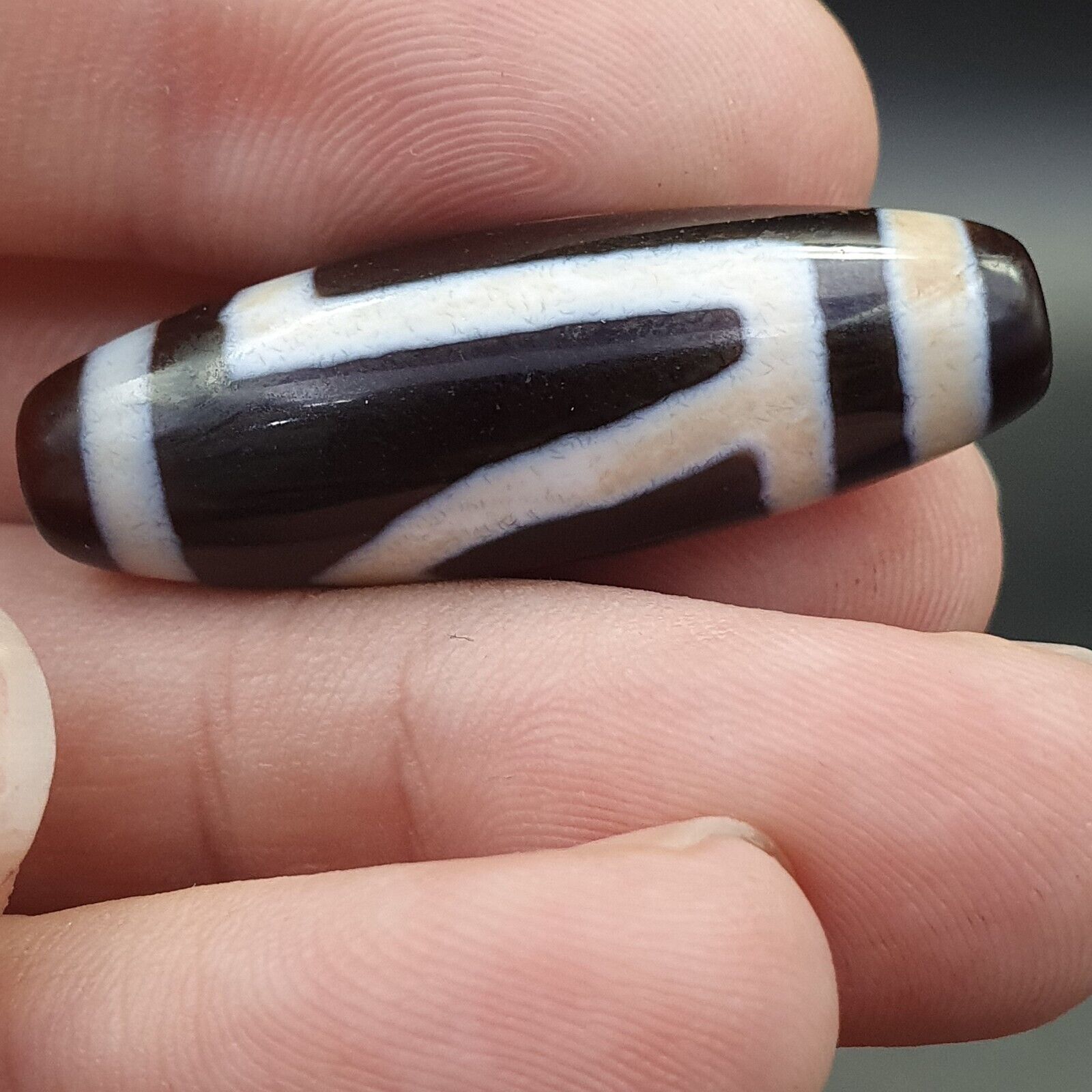 Rare Collectible Tibetan Rusted Eyes Agate stone Dzi Bead Amulet BD-25-4