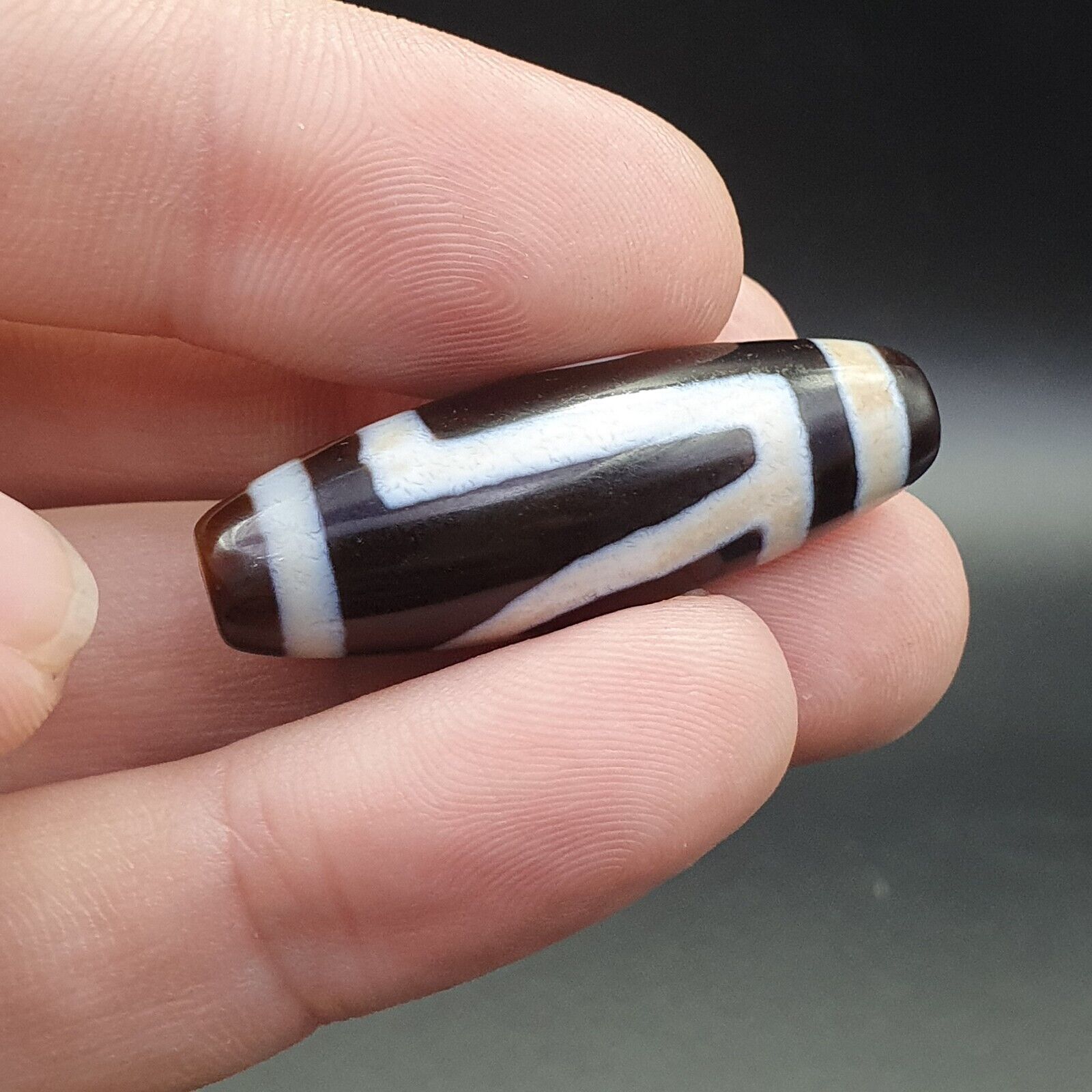 Rare Collectible Tibetan Rusted Eyes Agate stone Dzi Bead Amulet BD-25-4