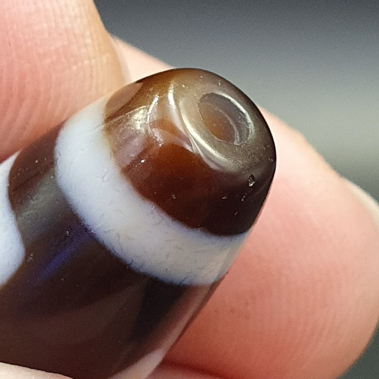 Rare Collectible Tibetan Rusted Eyes Agate stone Dzi Bead Amulet BD-25-4