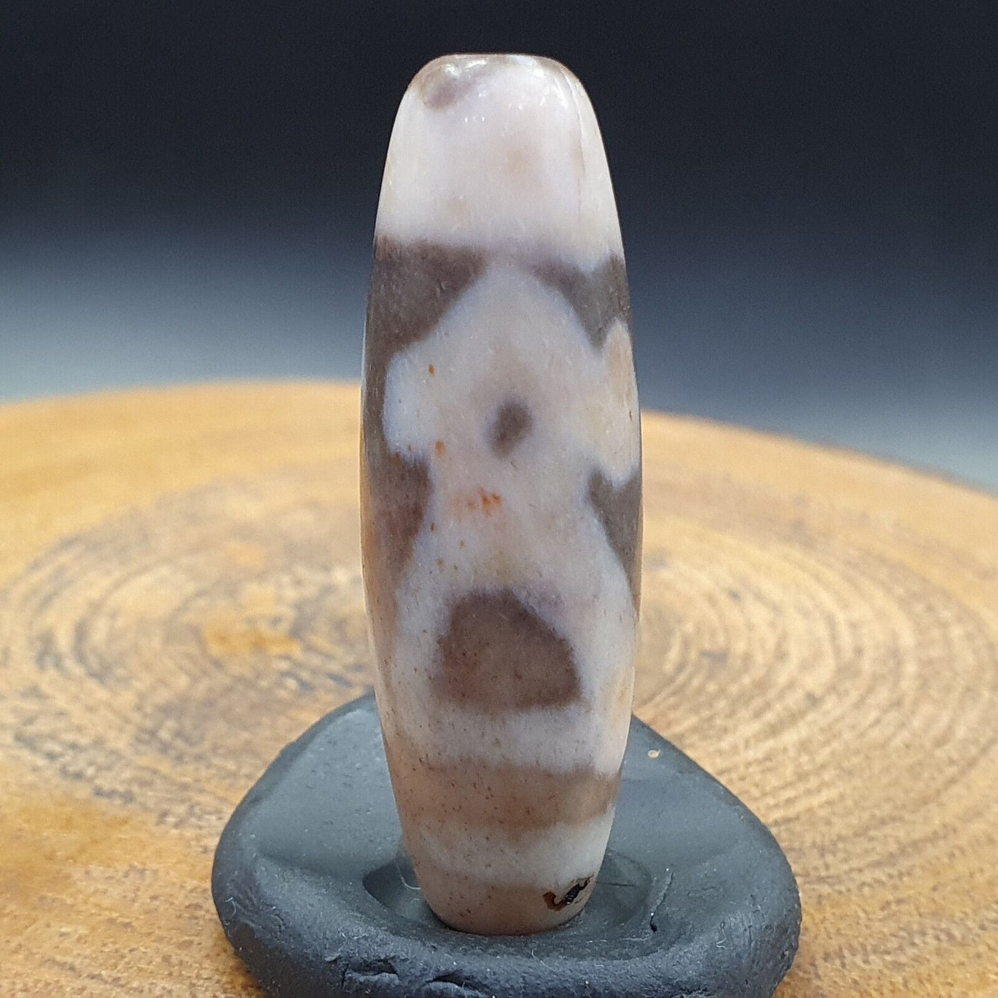 Tibetisches verrostetes Augen-Achatstein-Dzi-Perlenamulett BD-25-9 