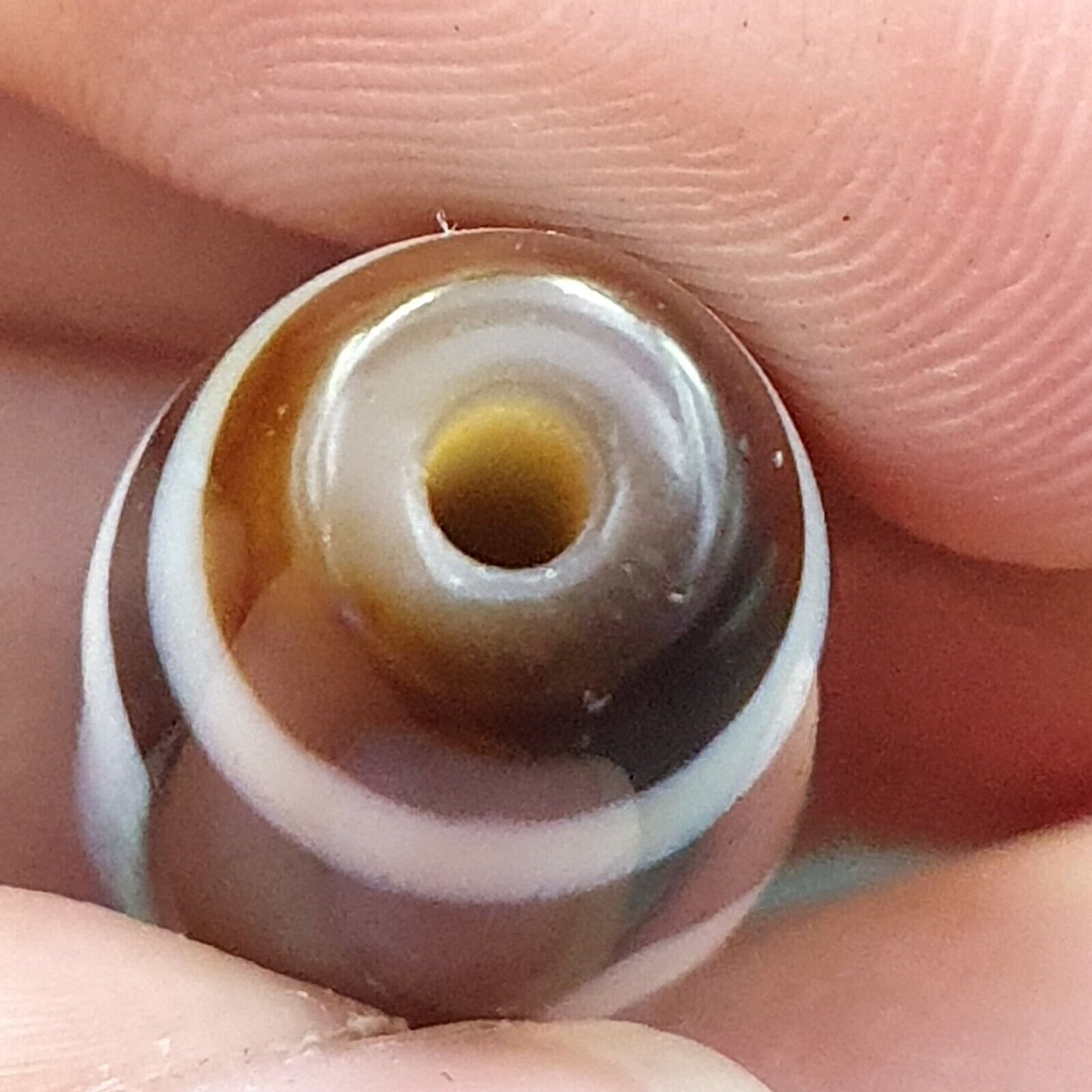 稀有收藏藏式銹眼瑪瑙石天珠護身符 BD-25-4 