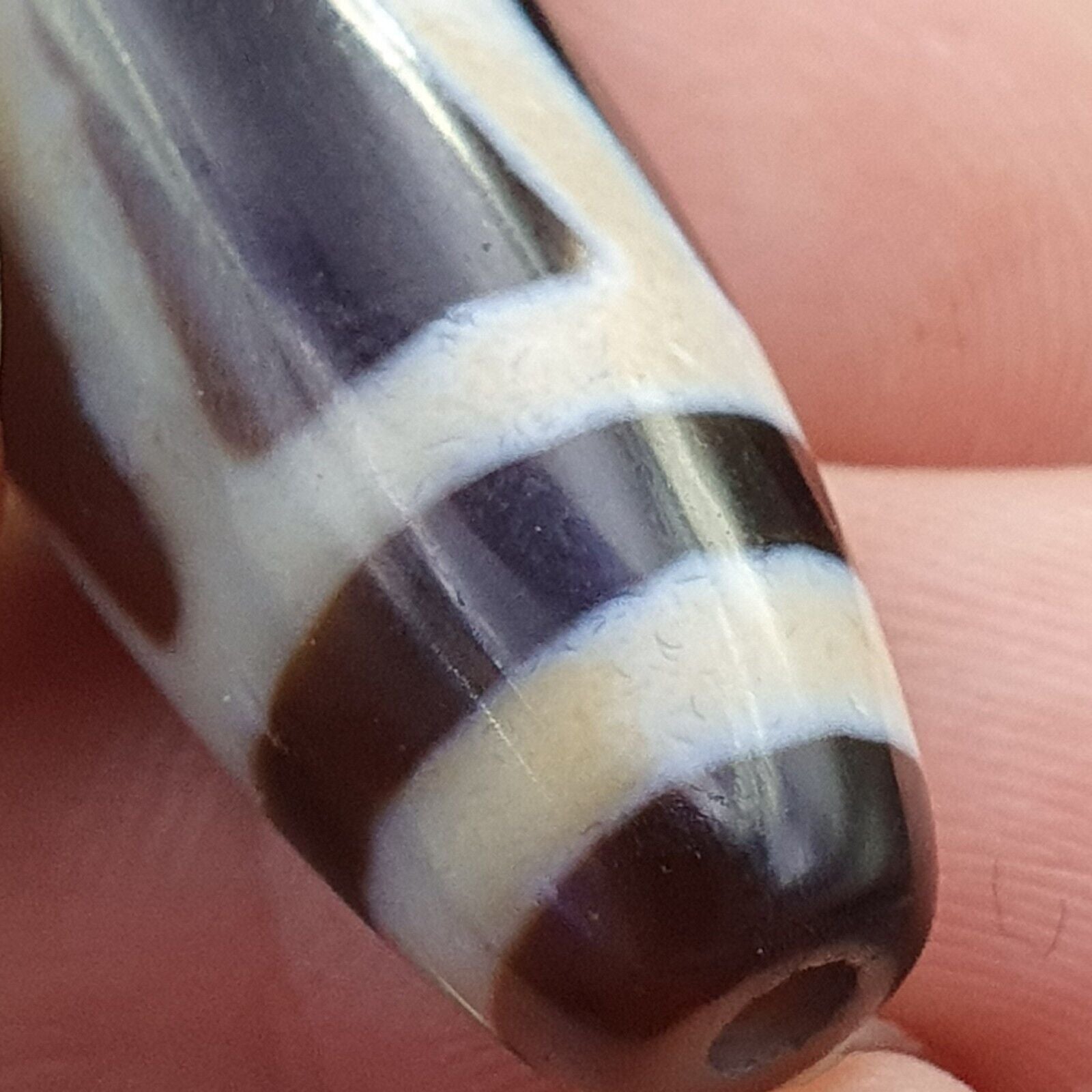 Rare Collectible Tibetan Rusted Eyes Agate stone Dzi Bead Amulet BD-25-4