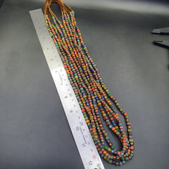 Vintage Venetian African Style Glass Chevron 5mm Beads Long Strand