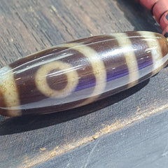 Vintage Agate 2 eyes bead Tibet Himalayan Dzi pendant Necklace