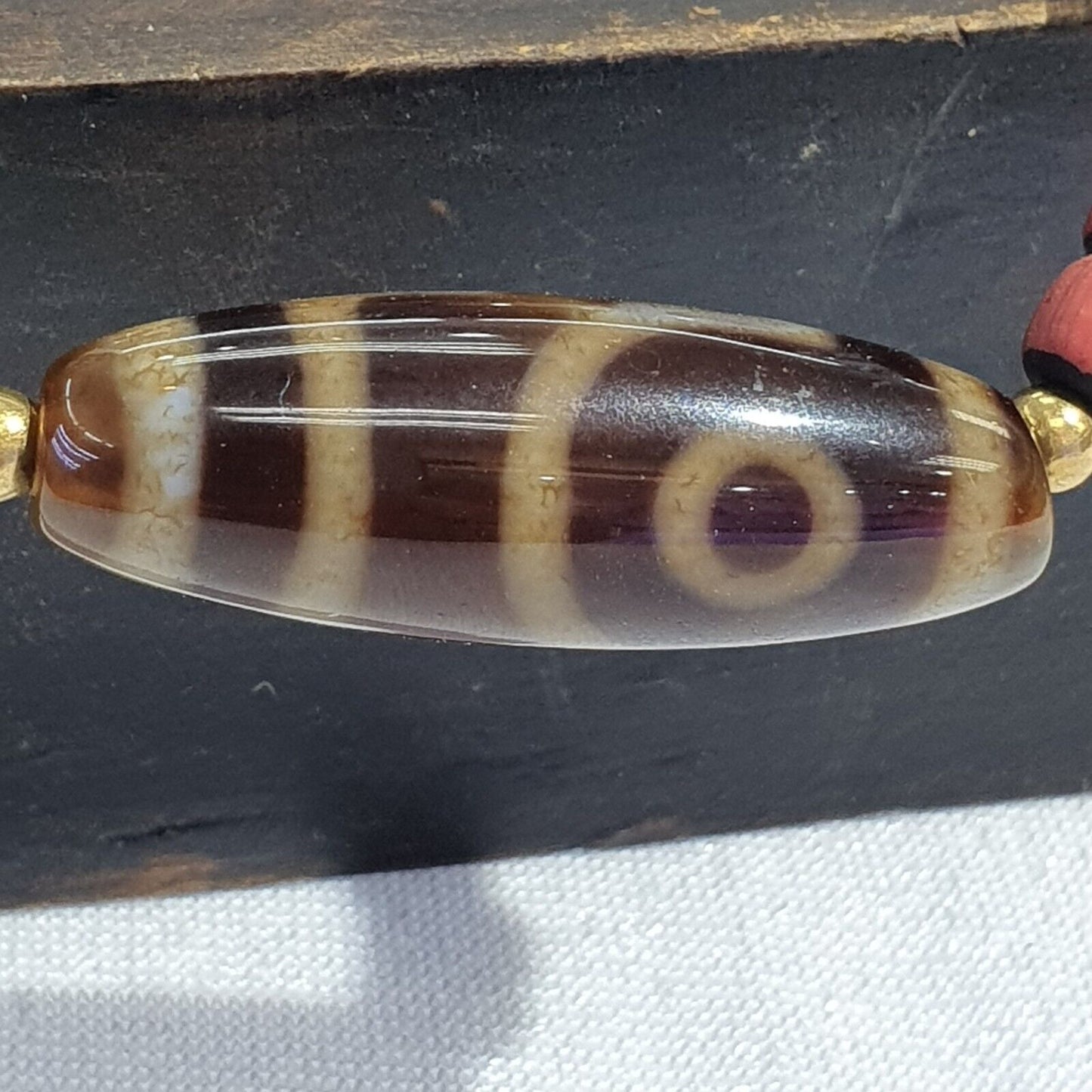 復古瑪瑙 2 眼珠西藏喜馬拉雅天珠吊墜項鍊