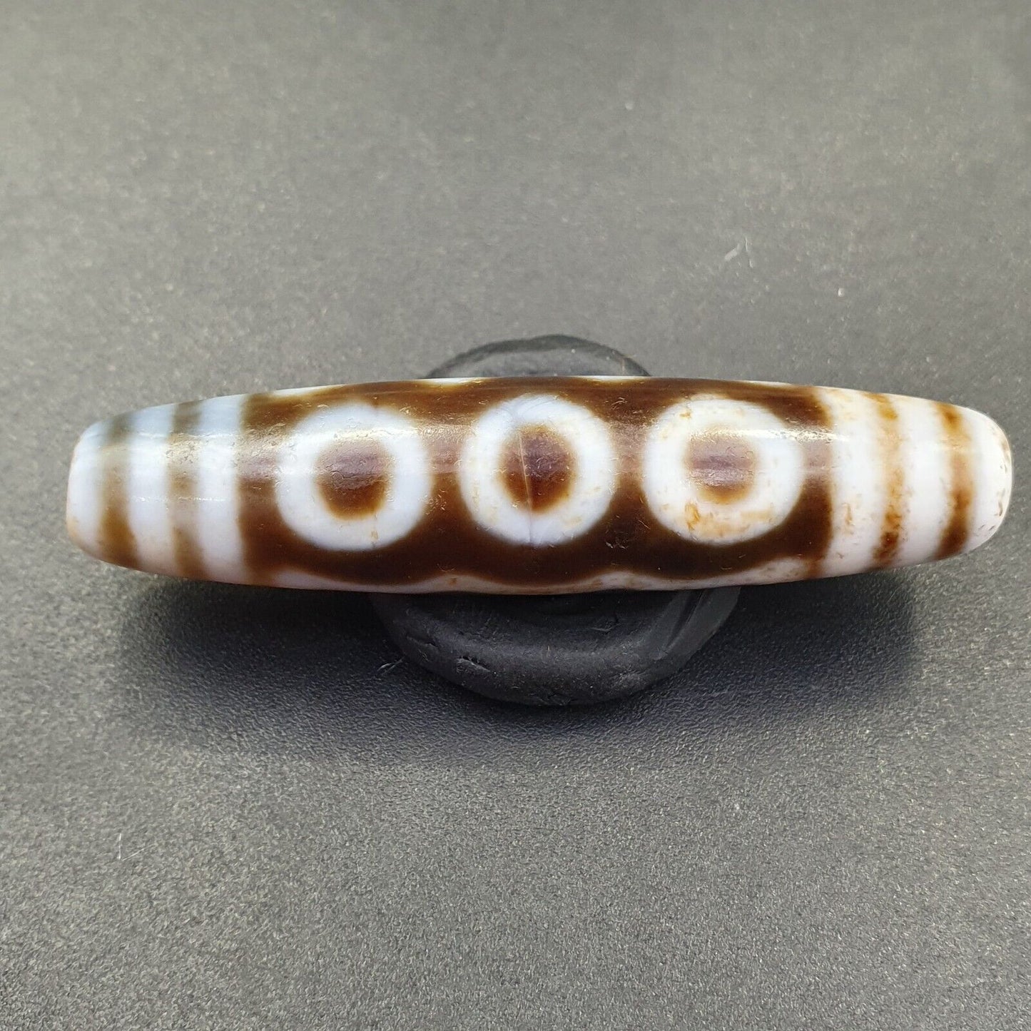 Tibetisches 5-Augen-Achatstein-Dzi-Perlenamulett AG-1 
