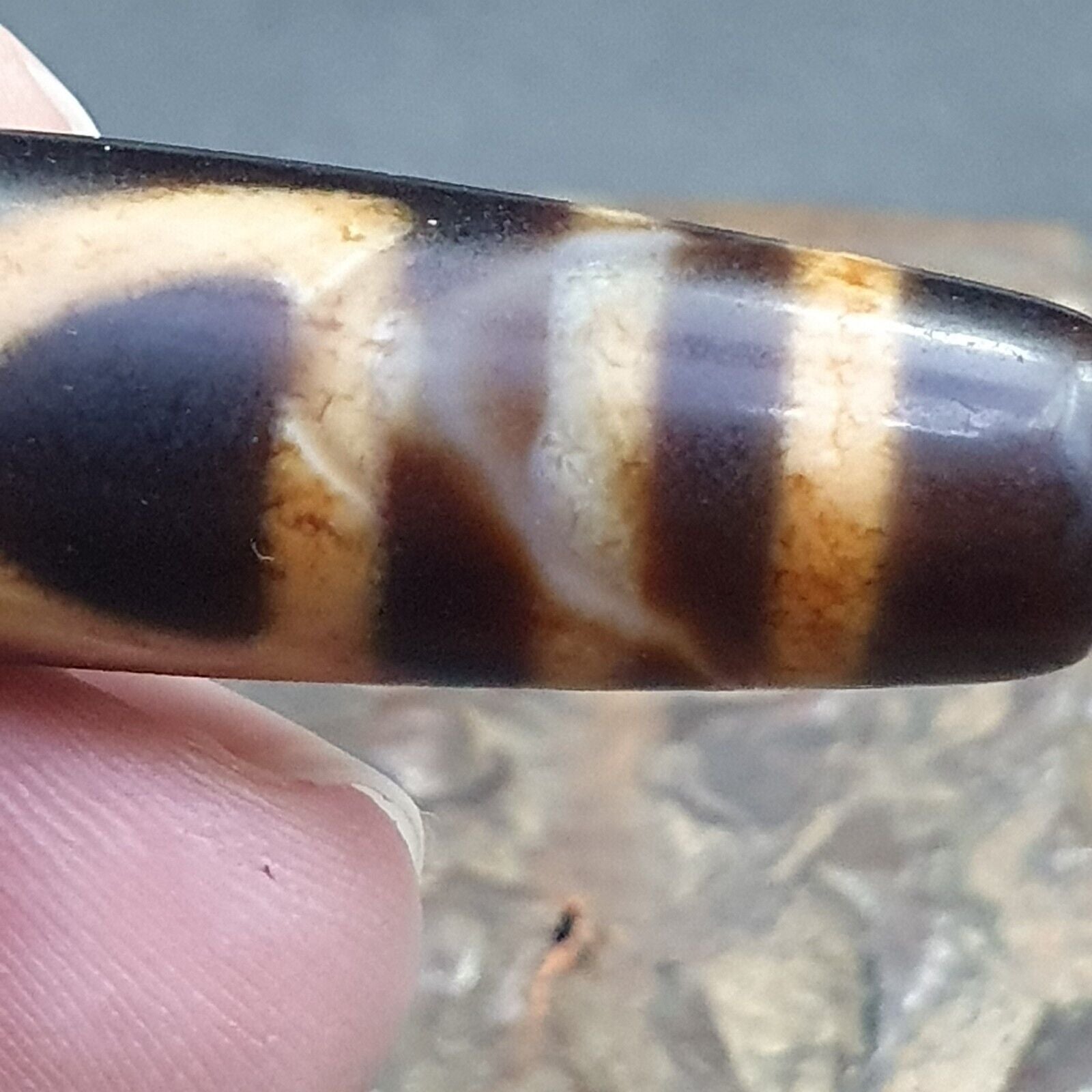 Vintage Mazing Tibetan Vase Eyes Agate stone Dzi Bead Amulet AG-4