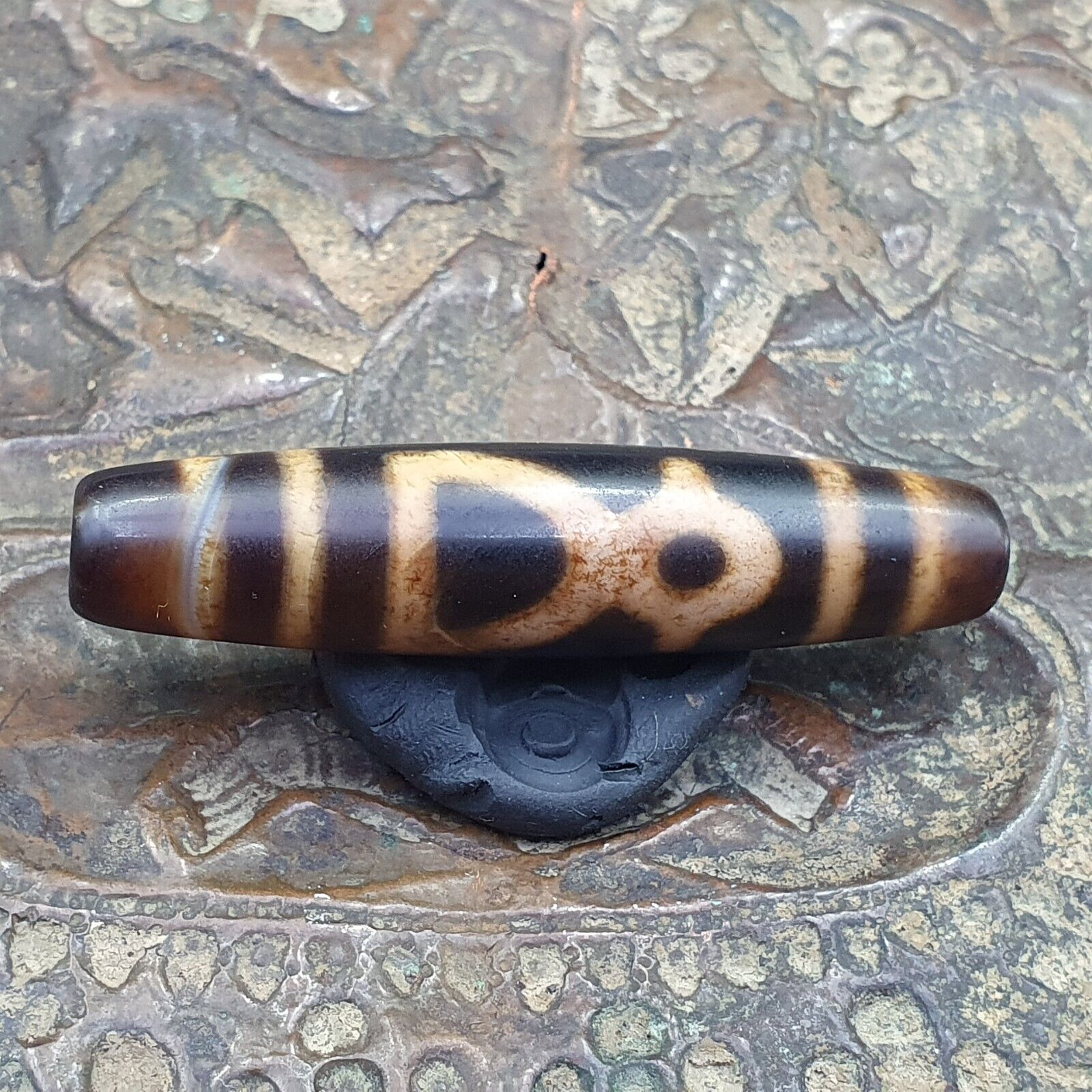 Vintage Mazing Tibetan Vase Eyes Agate stone Dzi Bead Amulet AG-4