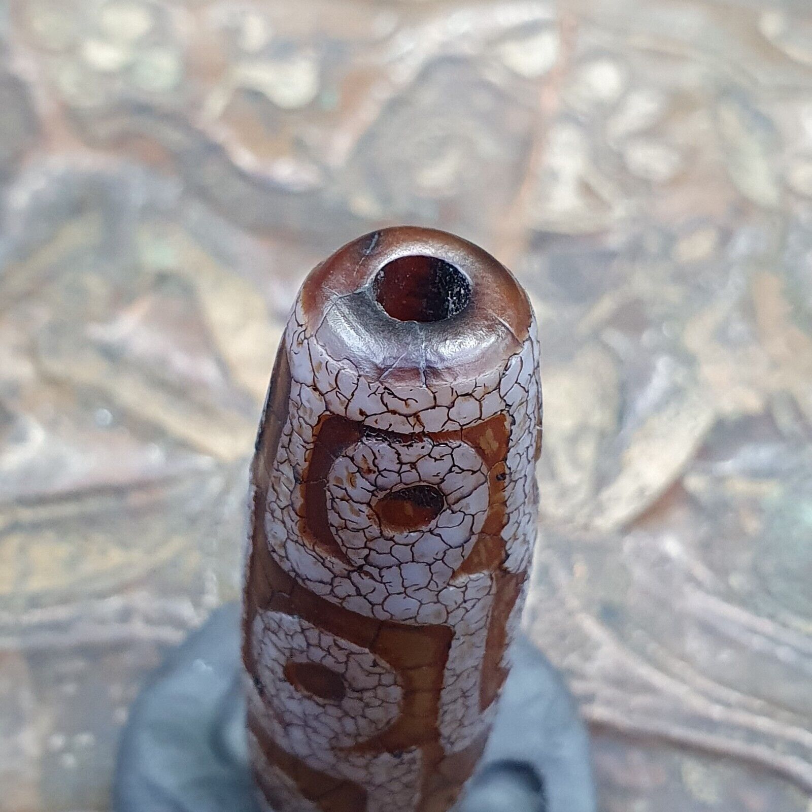 Tibetan 9 Eyes in Eyes Agate stone Dzi Bead Amulet AG-3